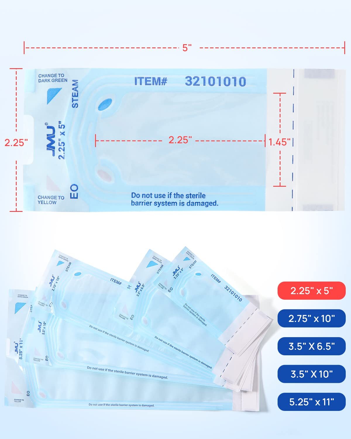 Sterilization Pouches Autoclave Dental Medical Self Seal Pouch Bag 200PCS