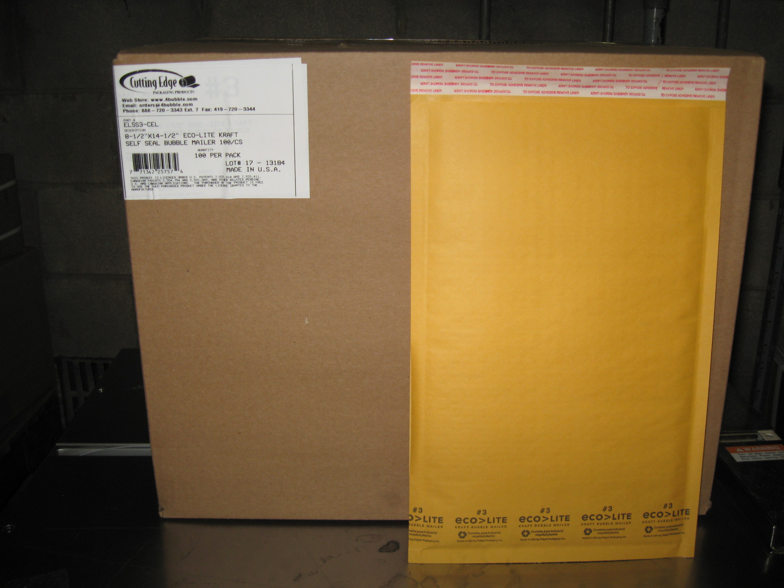 100 #3 Ecolite Kraft Bubble Mailers, 8.5″ x 14.5″ w/ Free Shipping