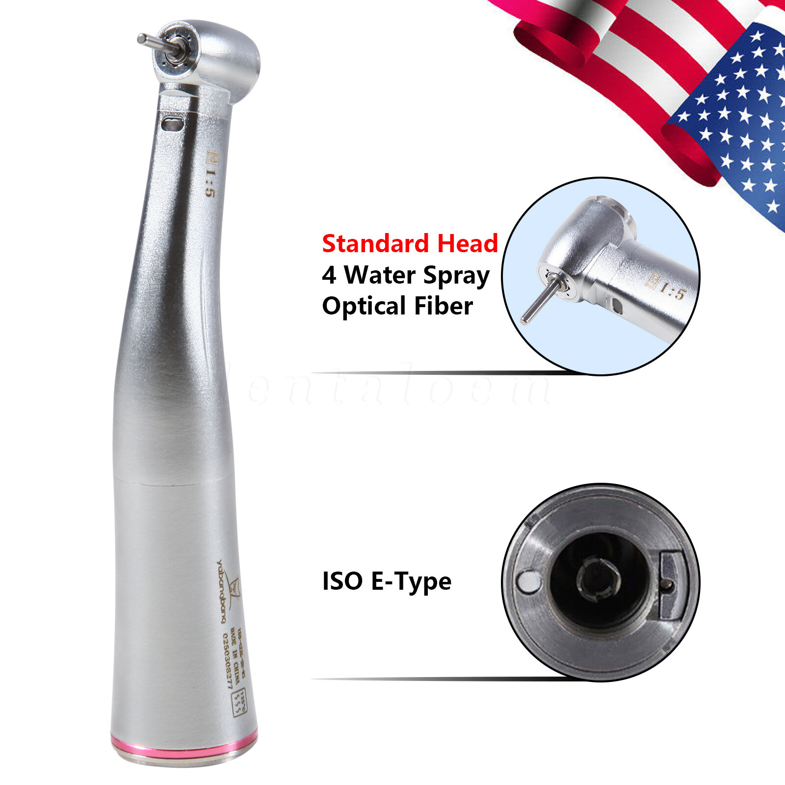1-4 Pcs Dental 1:5 LED Contra Angle Fiber Optic Handpiece Fit KaV NSK Motor