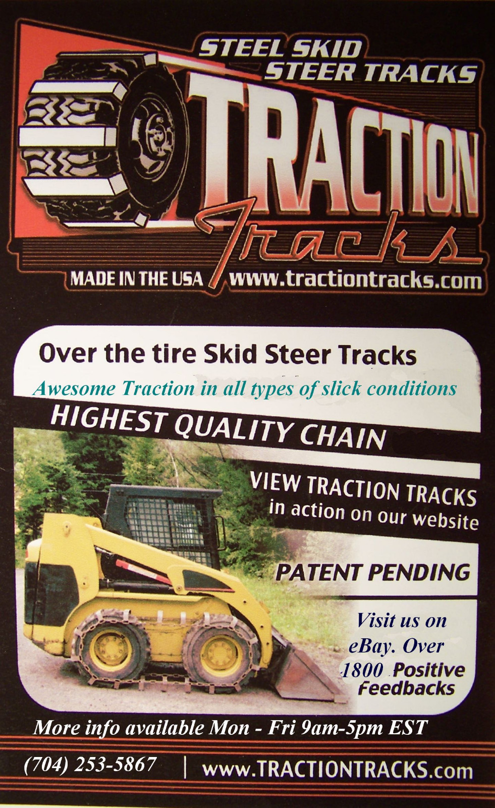 10×16.5 Skid Steer Tracks OTT for Bobcat New Holland Cat Gehl etc TractionTracks