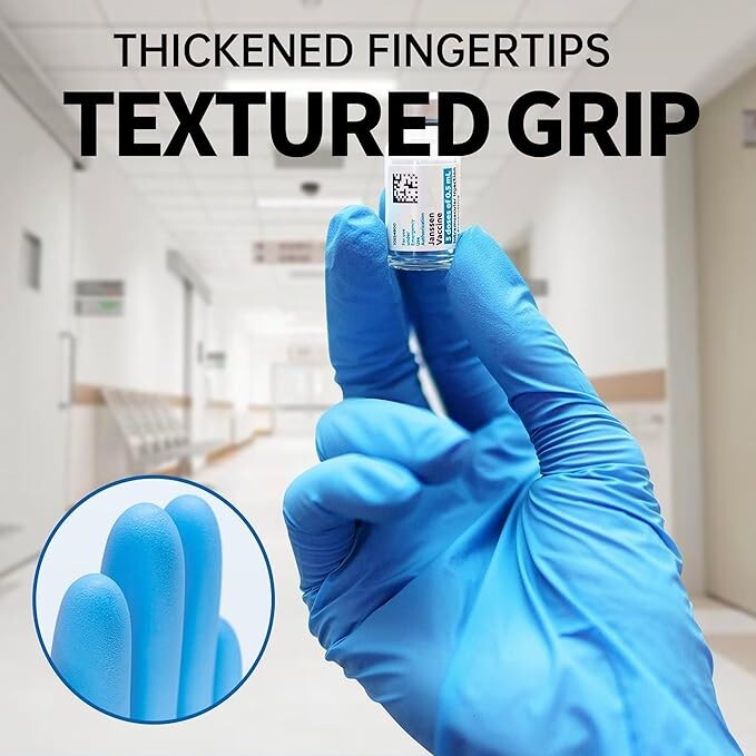 1000PCS Nitrile Disposable Medical Exam Gloves, 5Mil, Protein/Latex/Powder Free