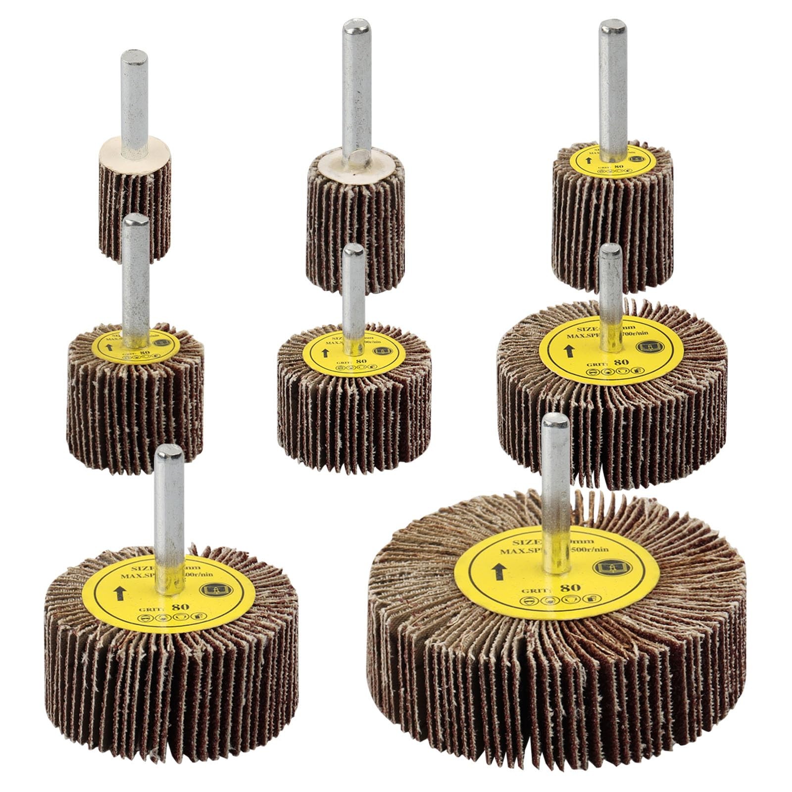 SHITIME 8 Pcs Flap Wheel Sander Set, 1/4″ Shank 8Size Flapper Wheel, SHITIME …