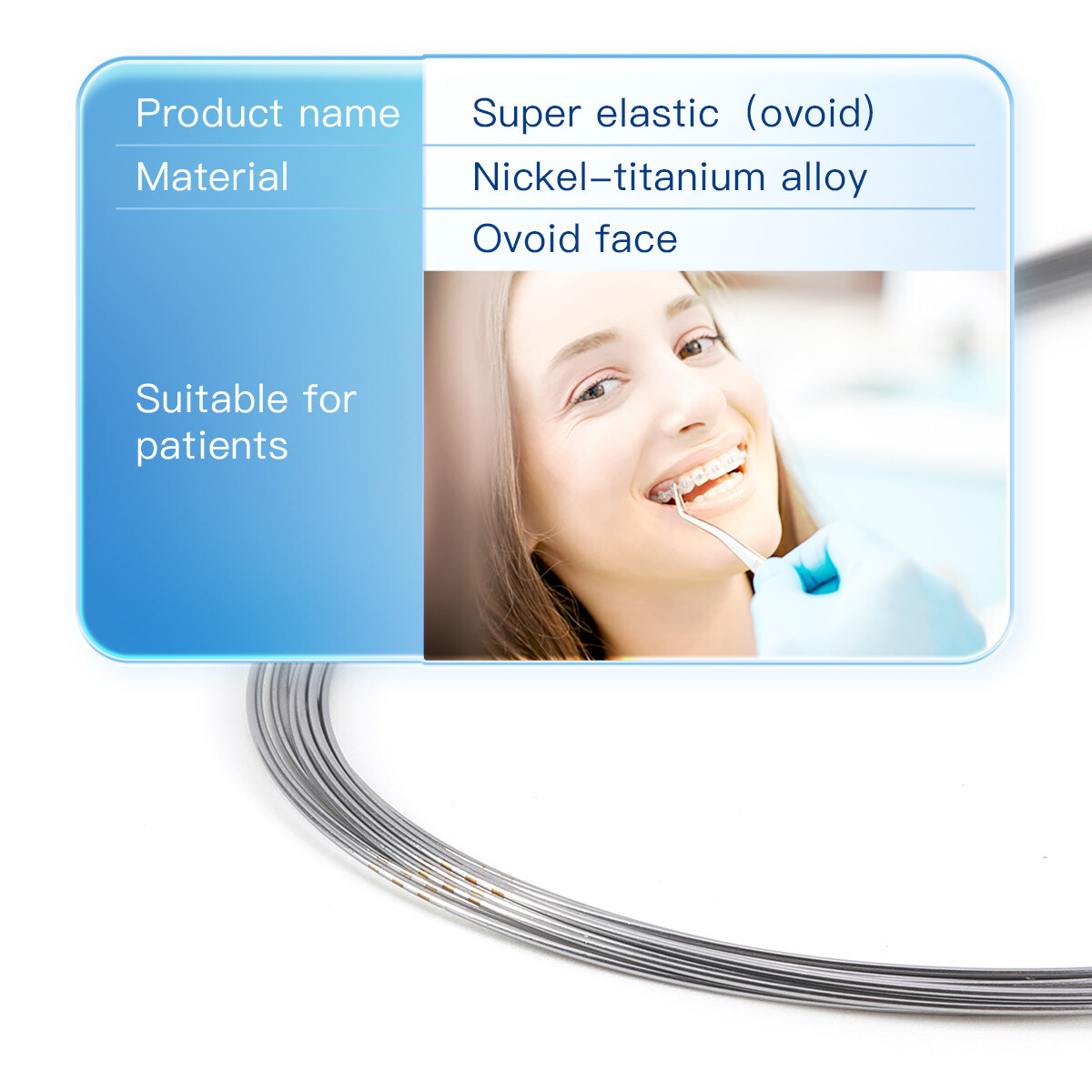 AZDENT Dental Orthodontic Metal Brackets Braces/Super Elastic Niti Arch Wires US