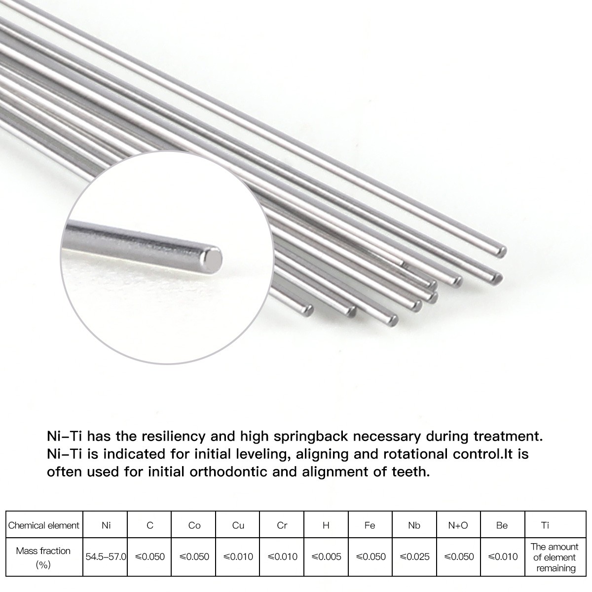 Dental Orthodontic Stainless Steel Arch Wires Round Nature/Oval Form Wire AZDENT