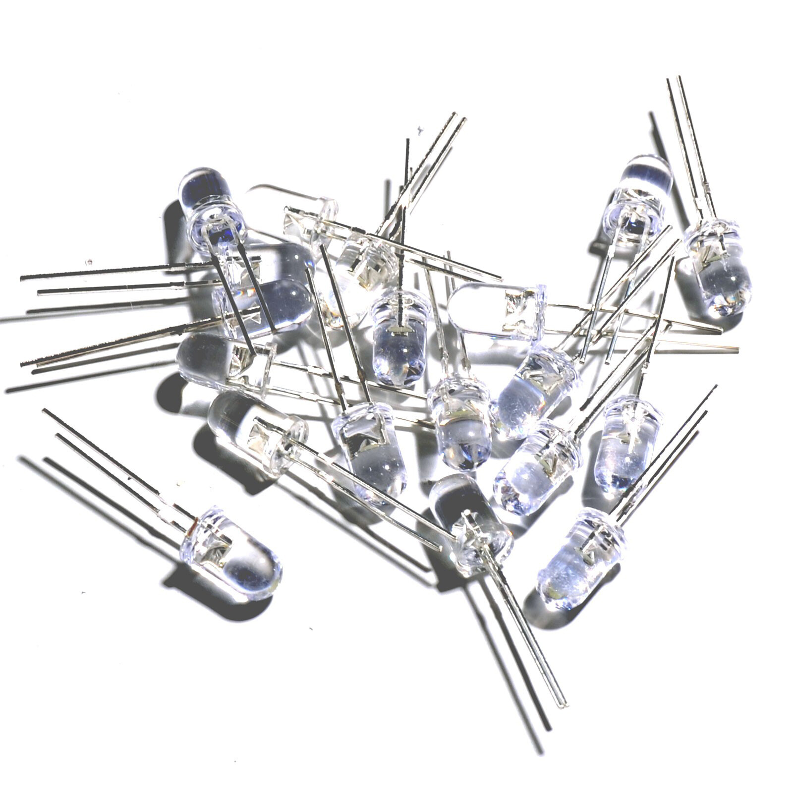 LED 5mm T1-3/4 Cool White Ultra Bright Water Clear – 10x 25x 50x Packages US