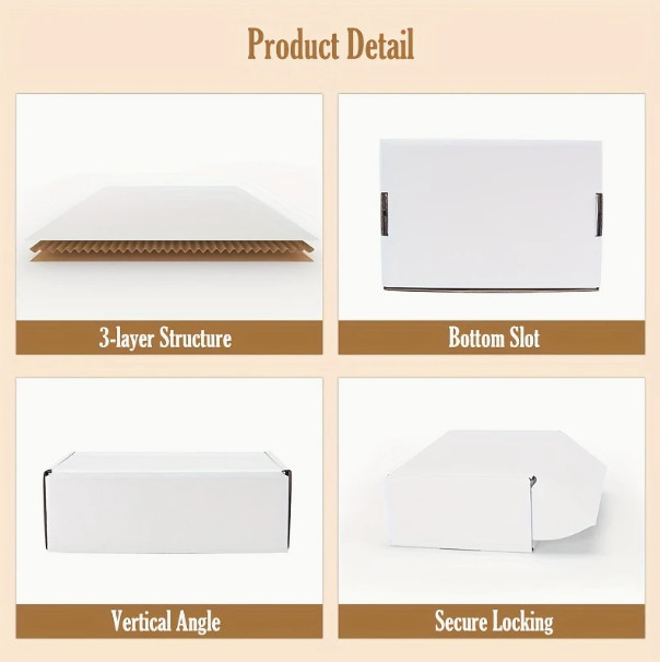 10/20/50/100/200PCS 6x4x2 INCH White Corrugated Shipping Packing Boxes Mailer US