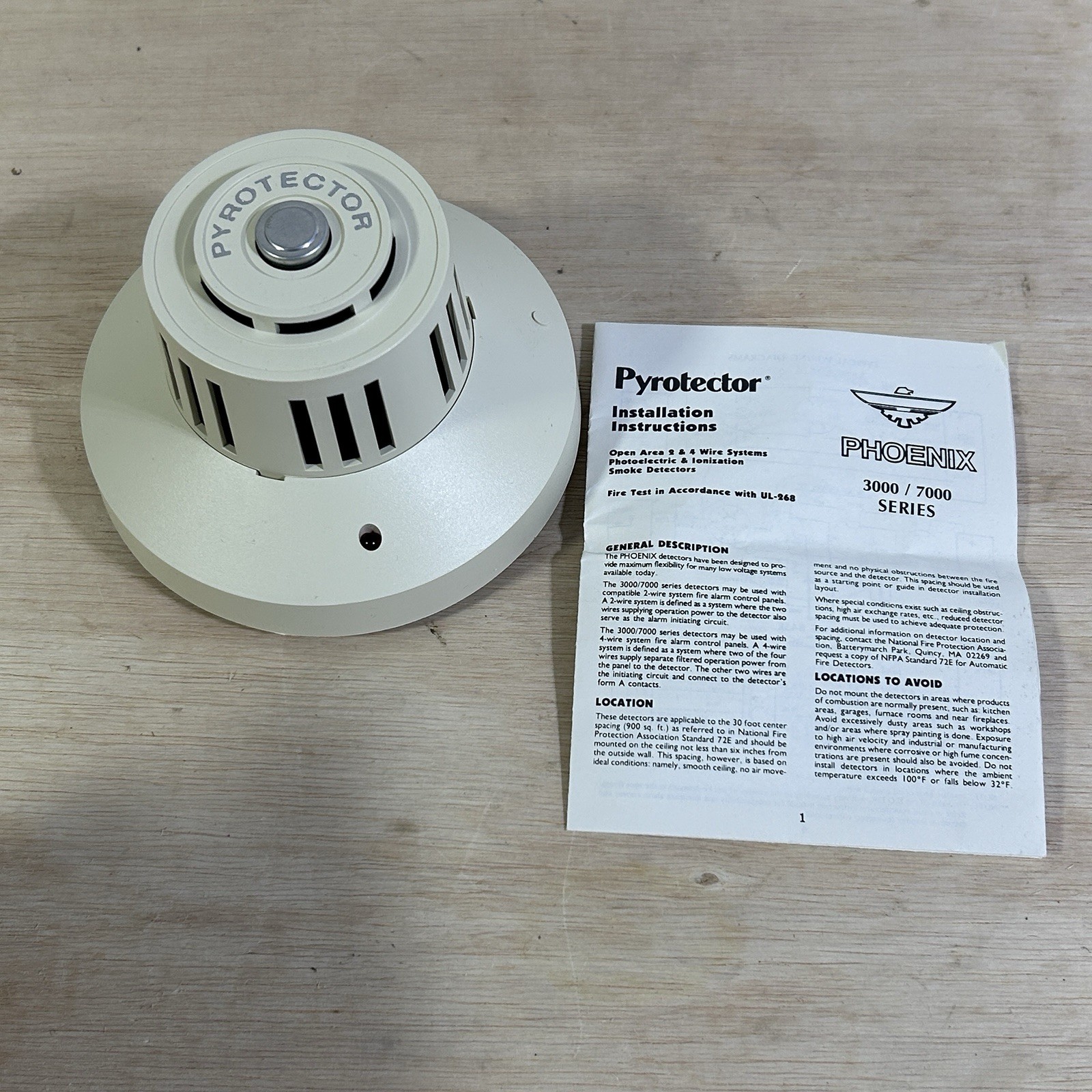 Pyrotector Phoenix Smoke Detector Head Photoelectric Model 3212NT Thermal