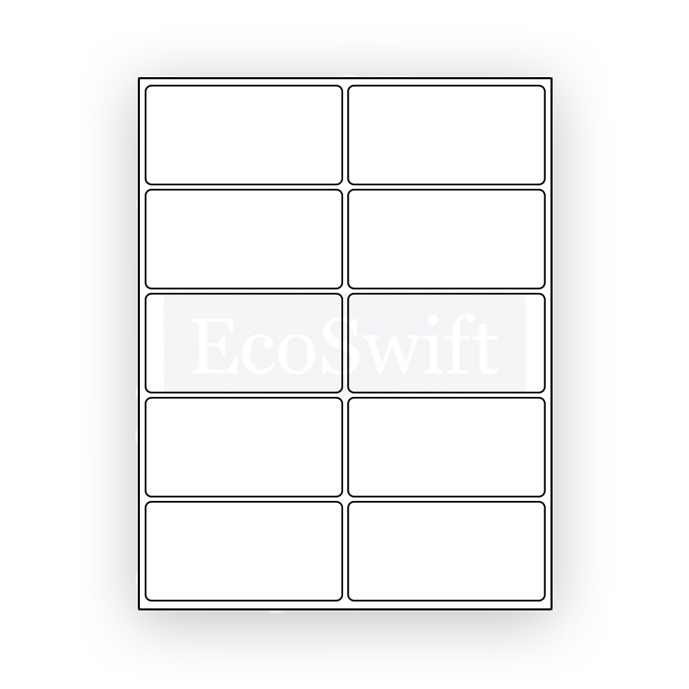 (10) 4 x 2 EcoSwift Laser/Ink Address Shipping Self-Adhesive Labels 10 per sheet