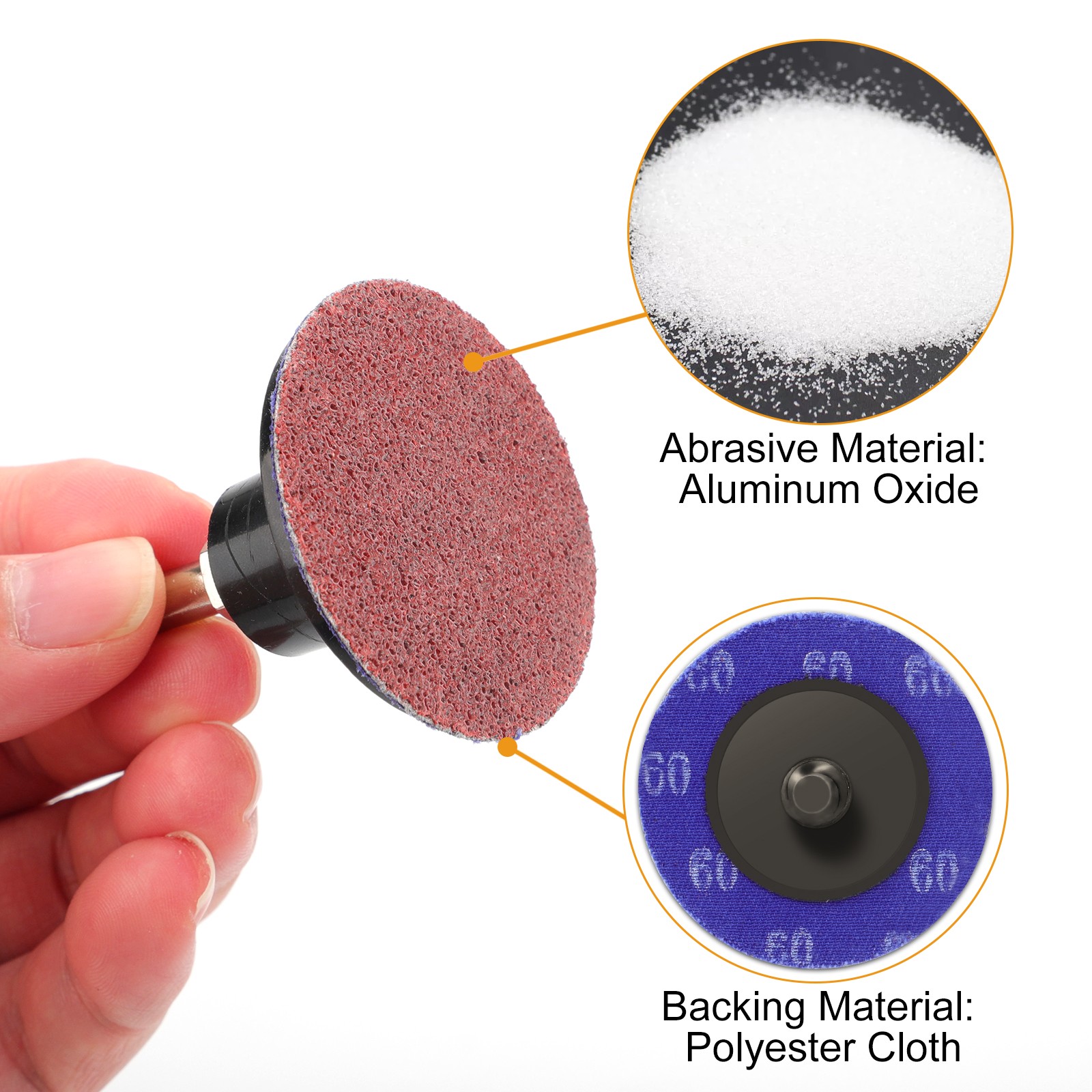 52x 2 inch Roll Lock Die Grinder Quick Change Sanding Disc 36 60 80 120 240 Grit