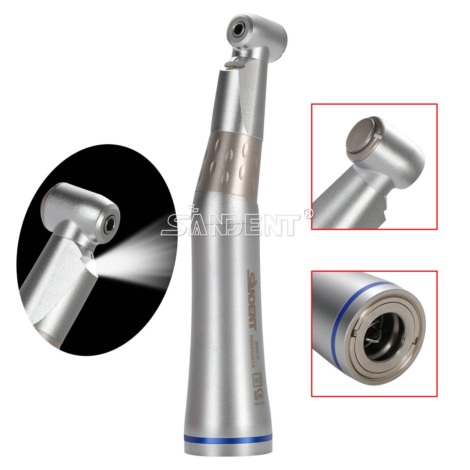 Dental 1:5 Electric Fiber Optic LED Contra Angle Handpiece High Speed 1:4.2 1:1