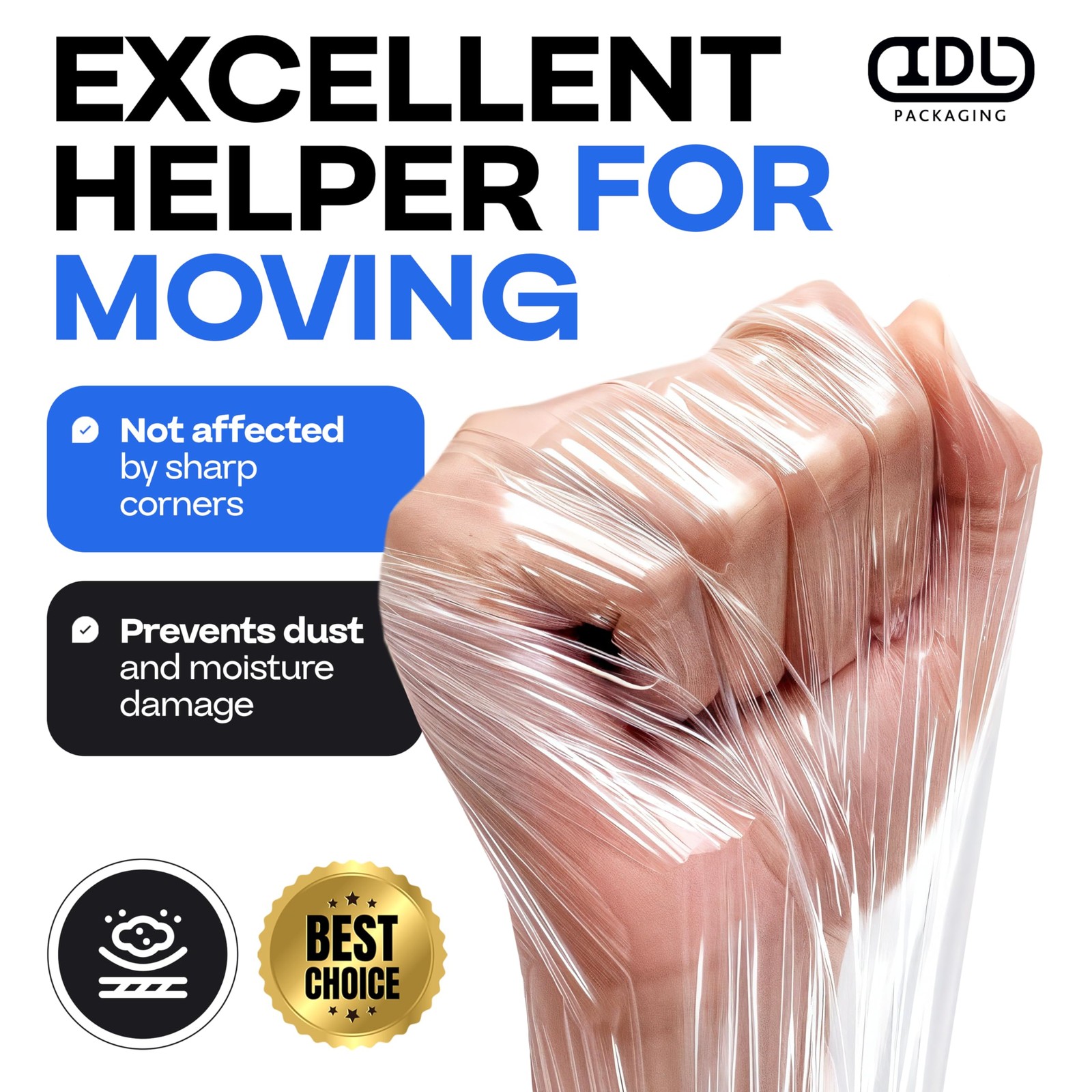 Idl Packaging 5 Stretch Wrap Mini Roll 700 Feet 120 Gauge Pack Of 2 An Extended