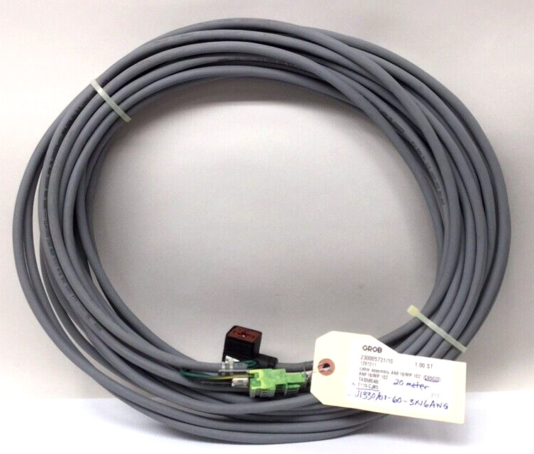 Grob 1297211 Cable Assembly 230005731/10 ANF18/MP-102 GU1330/01-60-3X16AWG-20.0M