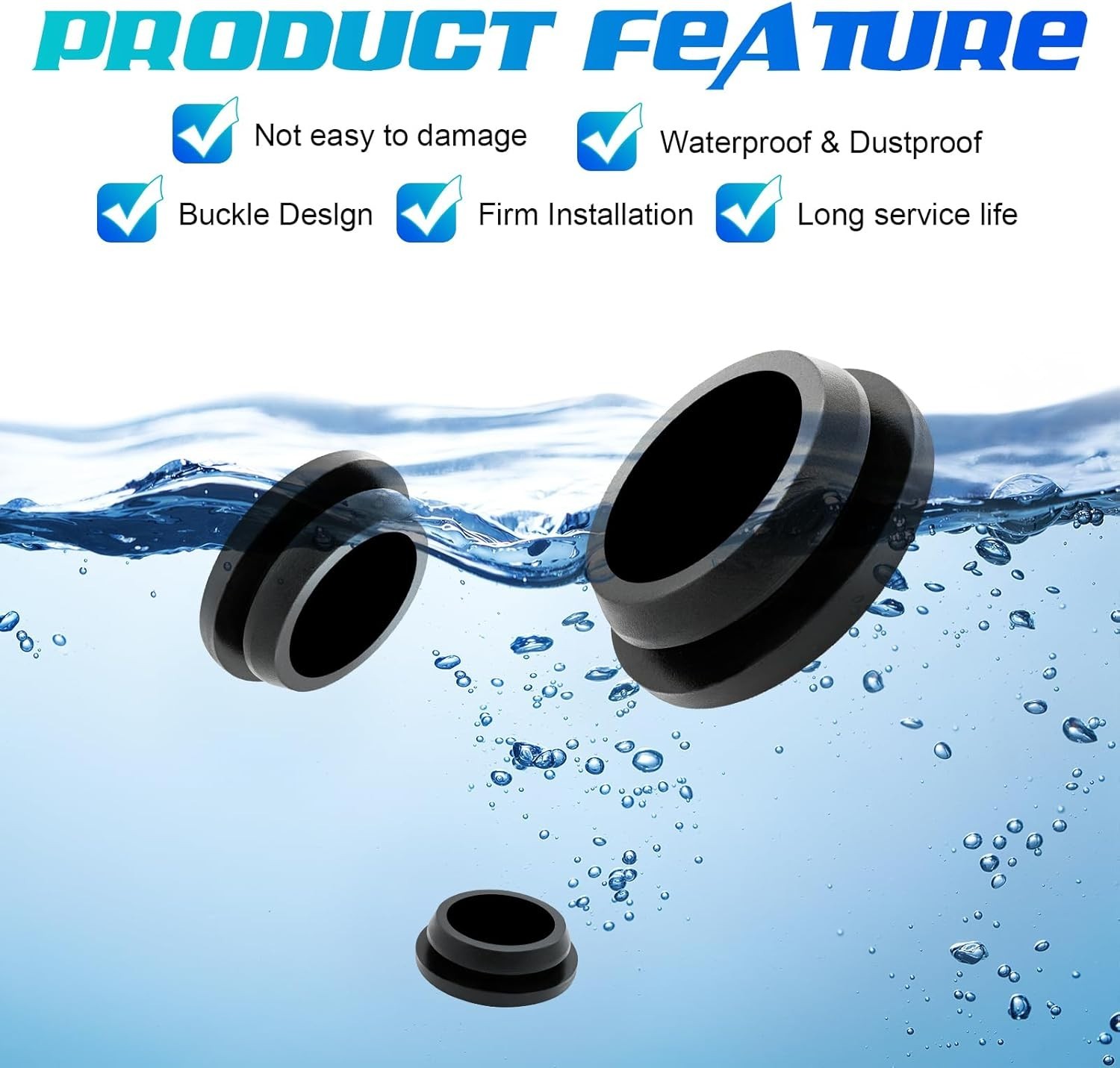 125PCS Rubber Plugs for Round Holes, Black Rubber Hole Plugs, Various…