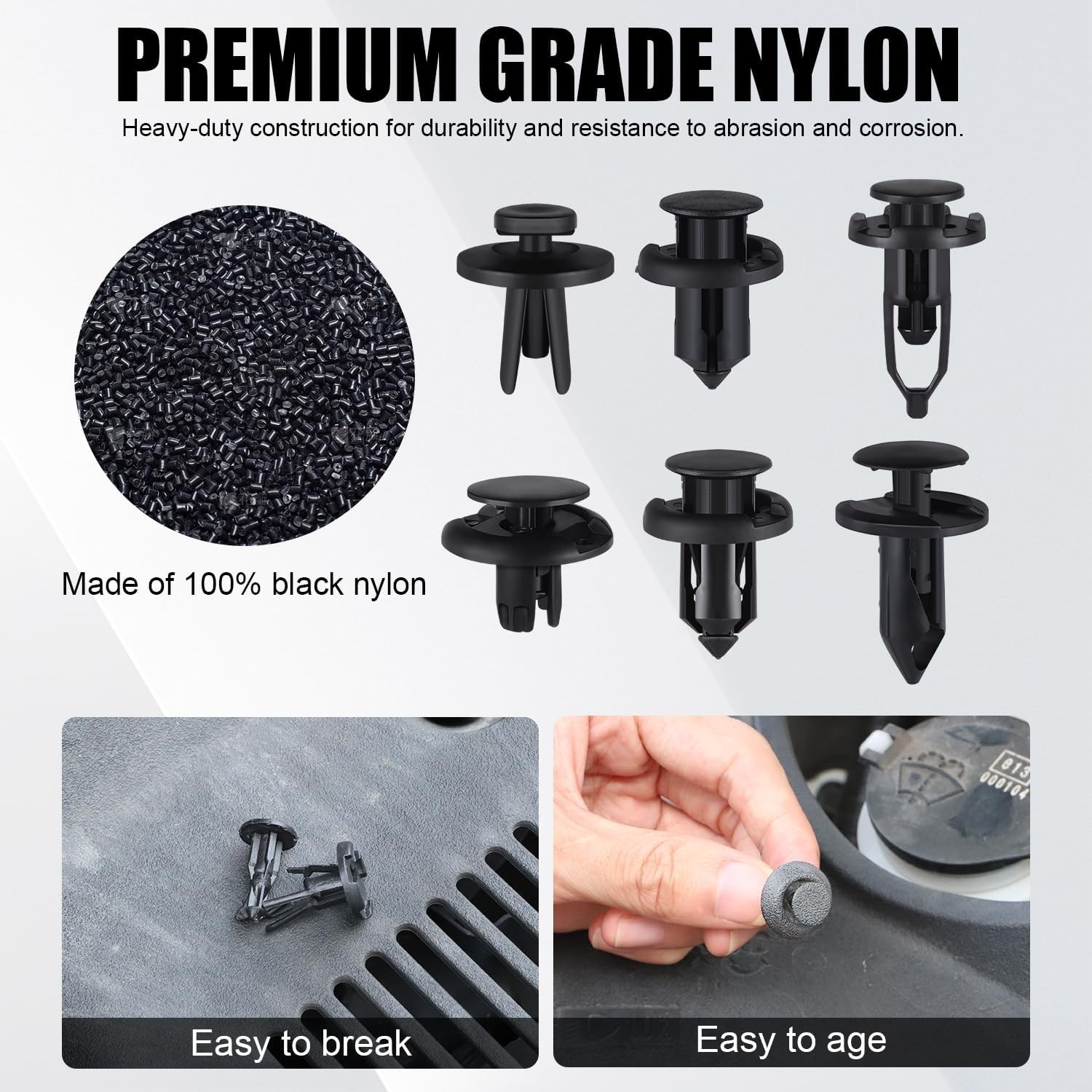 120pcs Retainer Clips Push Type Fasteners 6.3mm 8mm Size: 120+1(Not Specified)