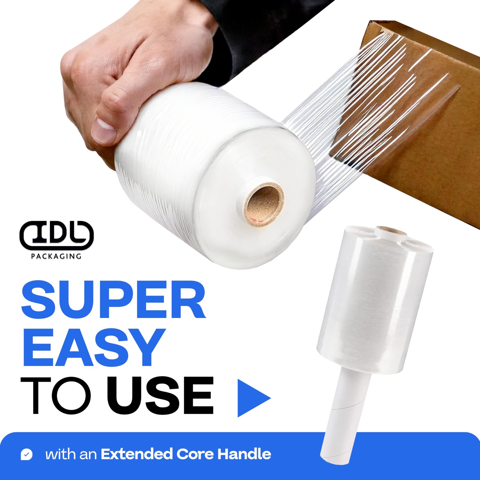 Idl Packaging 5 Stretch Wrap Mini Roll 700 Feet 120 Gauge Pack Of 2 An Extended