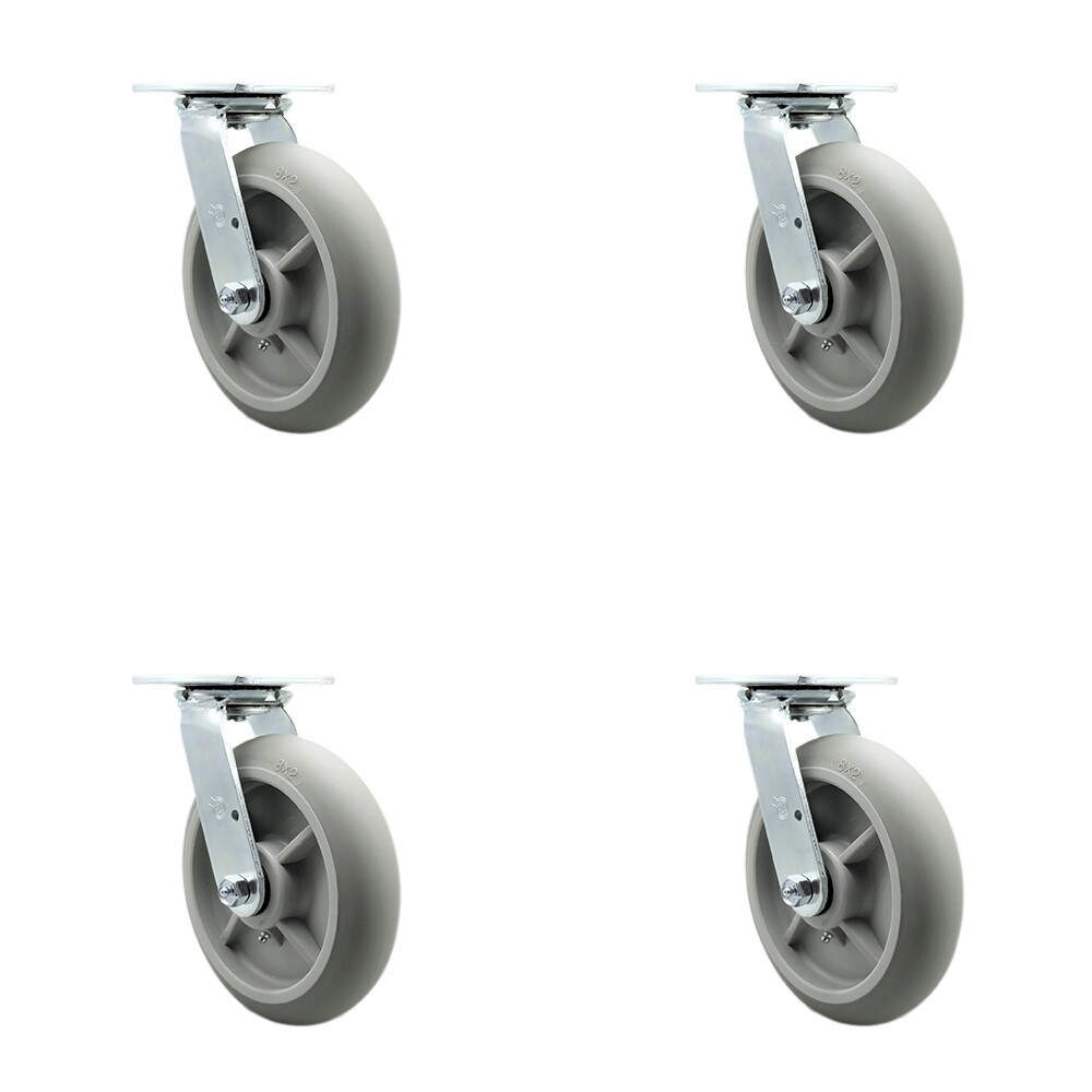 Lavex Lodging Housekeeping Cart Caster Set – 4 Swivel No Brake – Service Caster