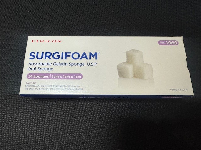 SURGIFOAM Absorbable Gelatin Sponge – 1 x 1 x 1cm – 24pcs REF 1969