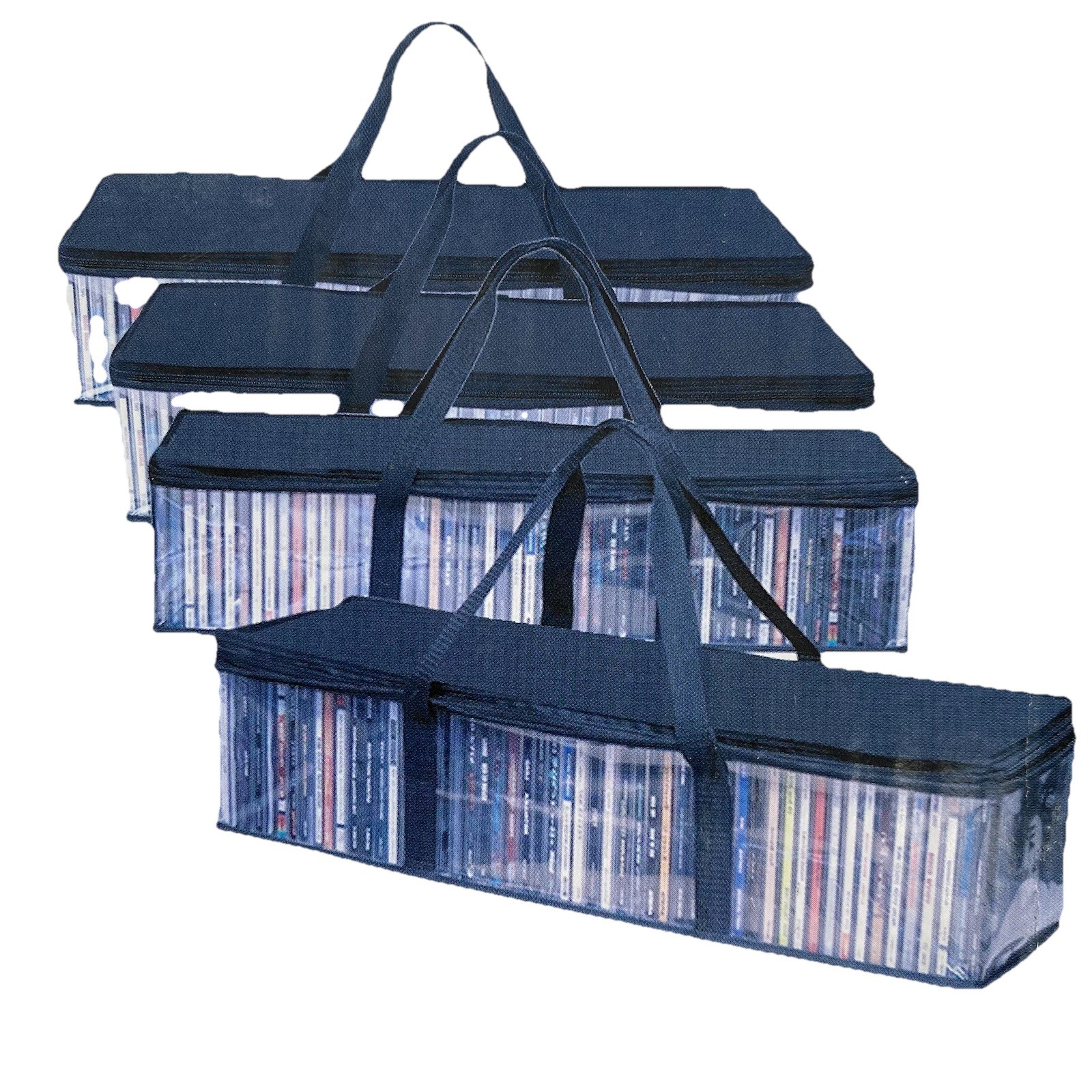 Evelots CD Storage Bags (4 Pack) Clear PVC Plastic Media Carrying Case w/ Zipper