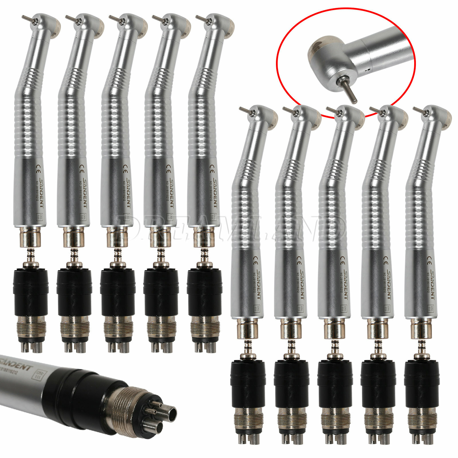 1-10 xSmall Head NSK Style Dental High Speed Handpiece with 4Hole Coupler