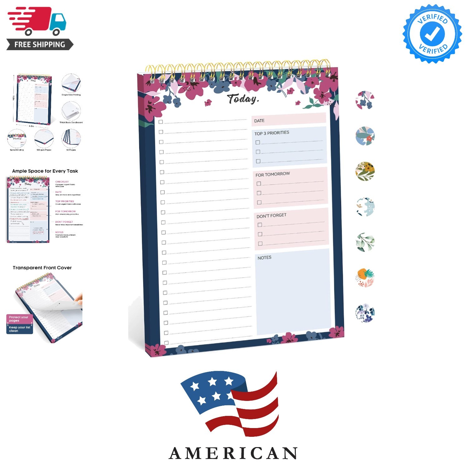 To Do List Notepad – To Do List Notebook for Work with 52 Sheets, 9.8″ x 6.5″…