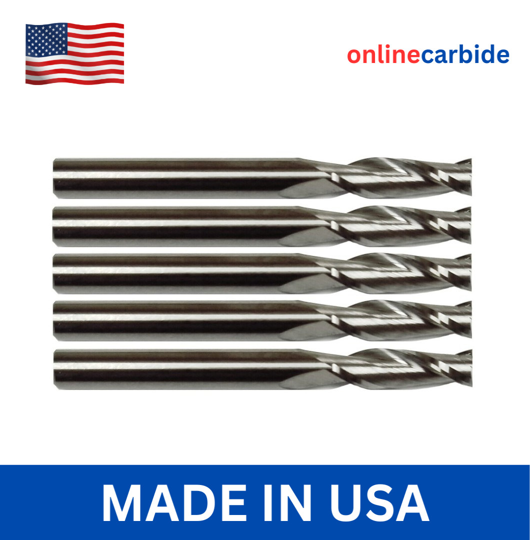 5 PCS 1/8″ 2 FLUTE CARBIDE END MILL