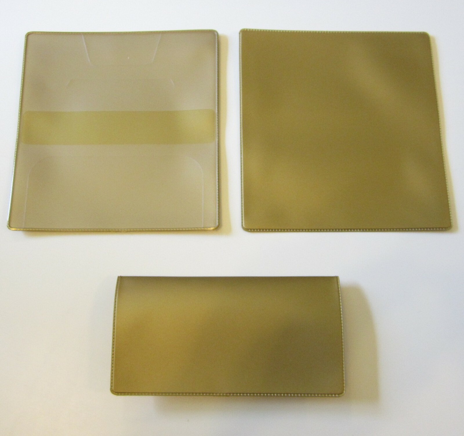 1 NEW GOLD VINYL CHECK BOOK COVER & 12 NEW CHECKBOOK TRANSACTION REGISTERS