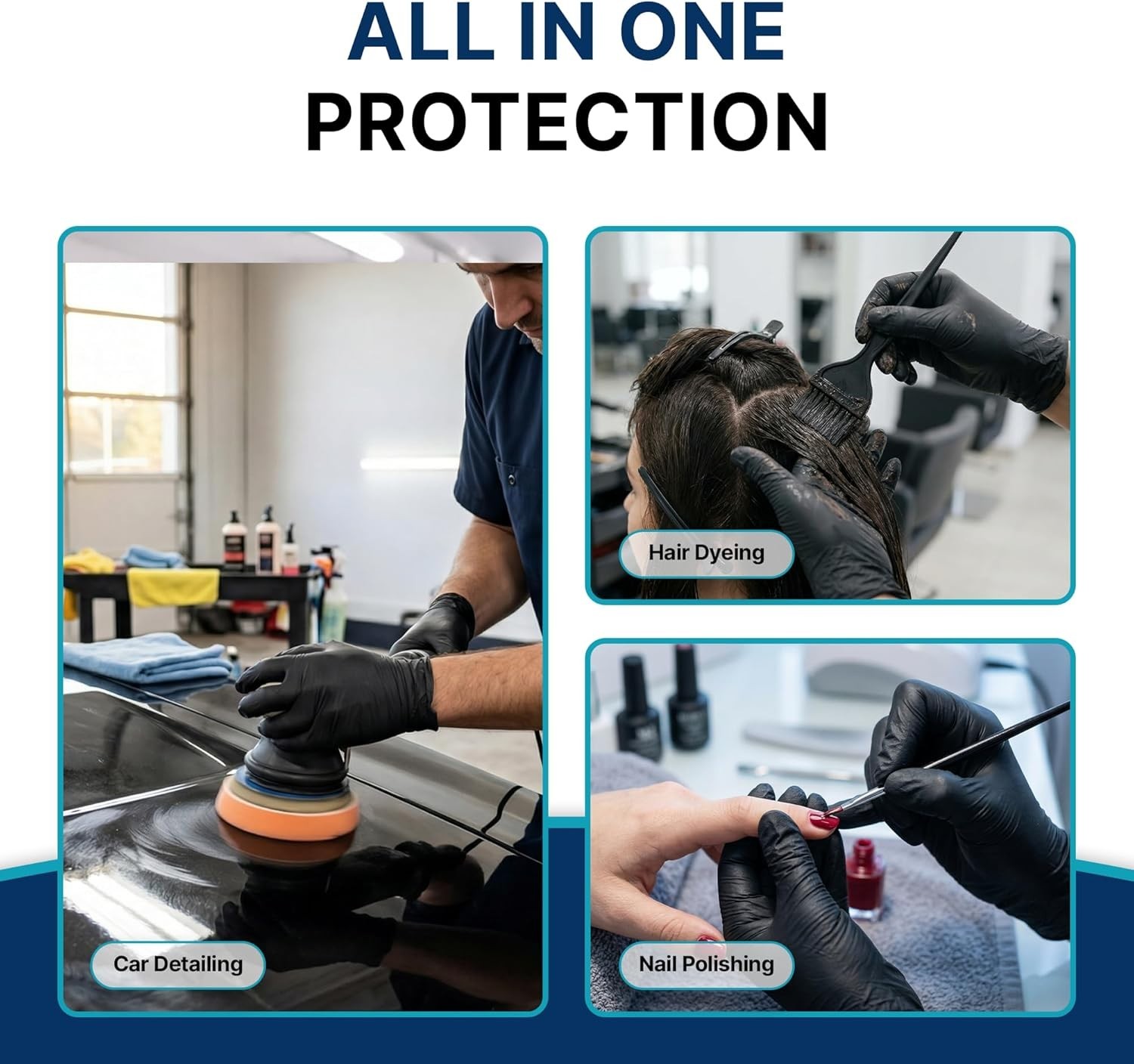 Professional Grade 4 Mil Black Nitrile Exam Gloves – Latex Free & Puncture Proof