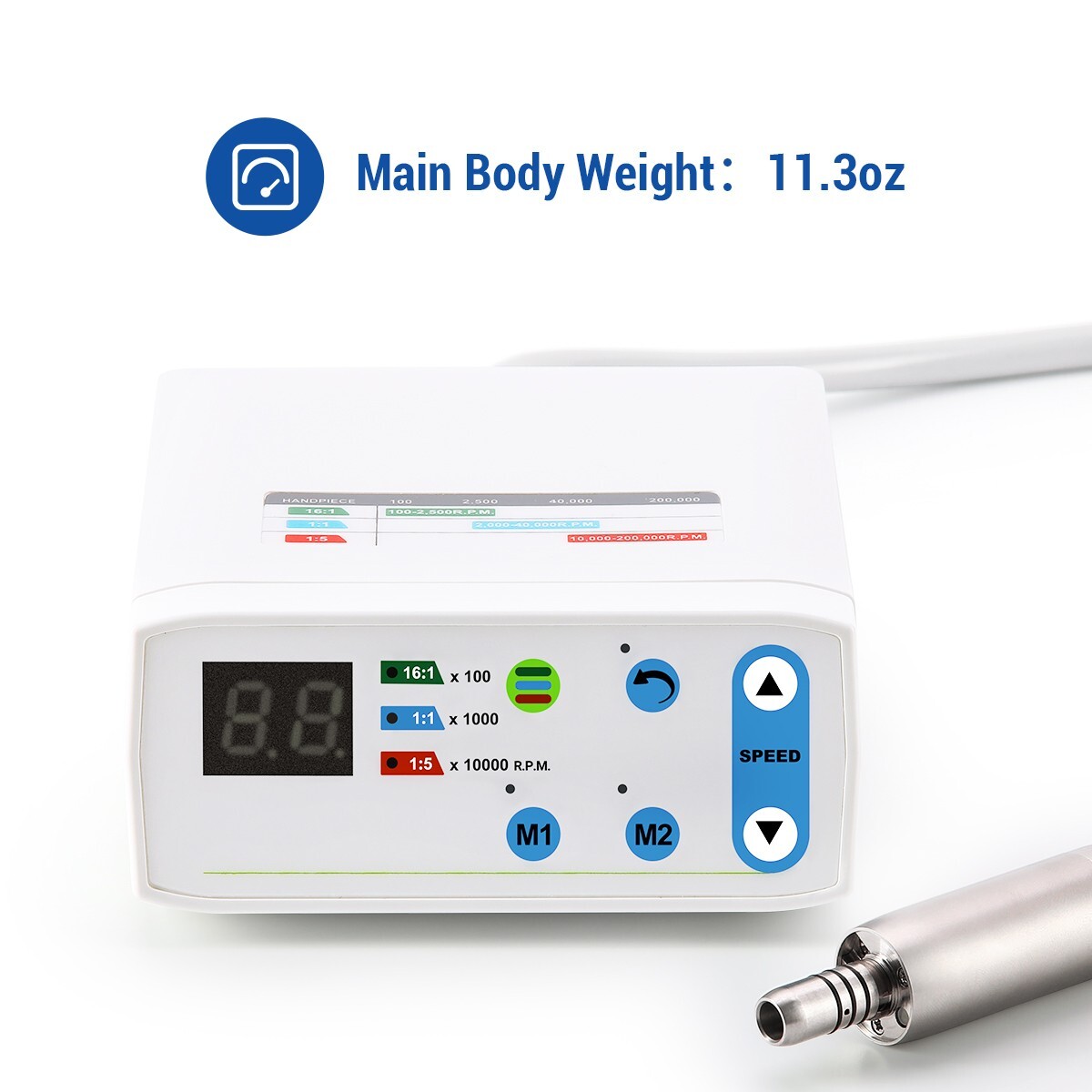 AZDENT Dental Brushless Electric LED Micro Motor Internal Spray E-type 3.4Ncm US