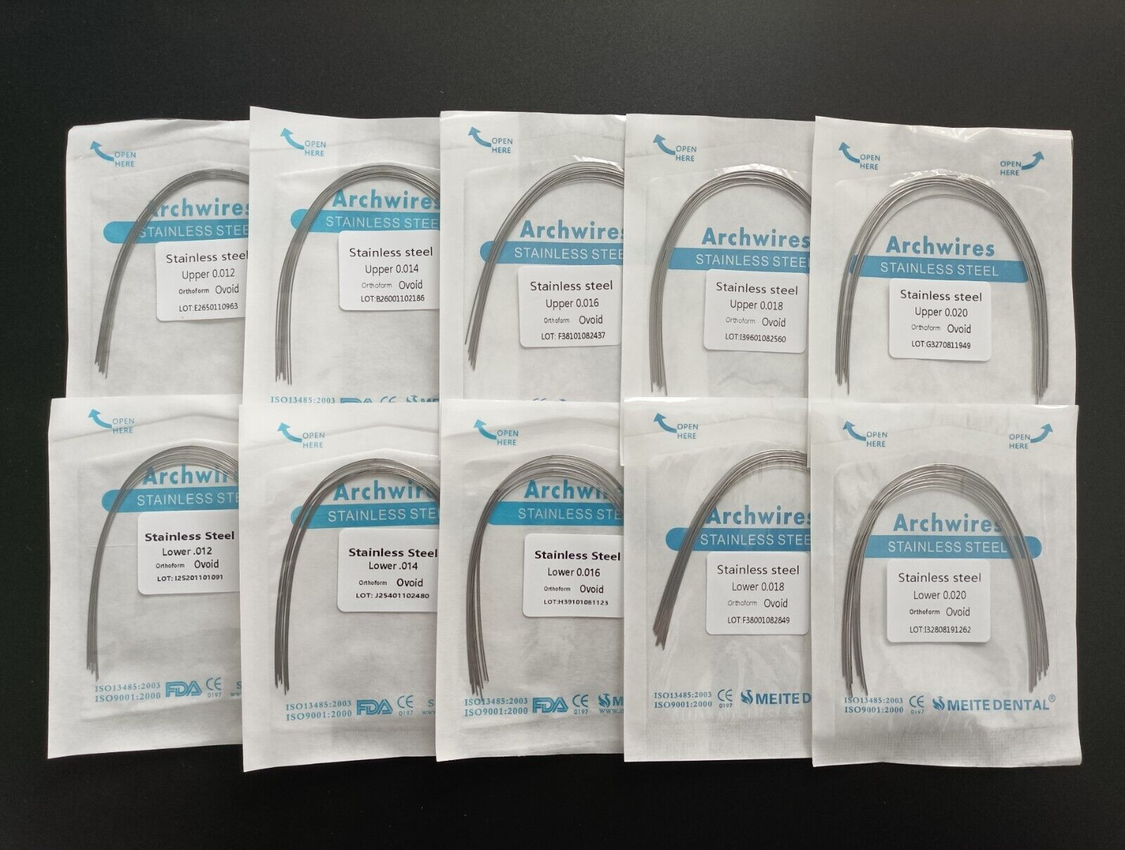 Dental Orthodontic Stainless Steel Wire Round/Rectangular Arch Wires Ovoid