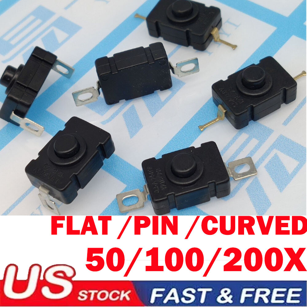 50/100/200x AC 250V 1.5A Latching On/Off Switch Self-Lock Push Button Switch US