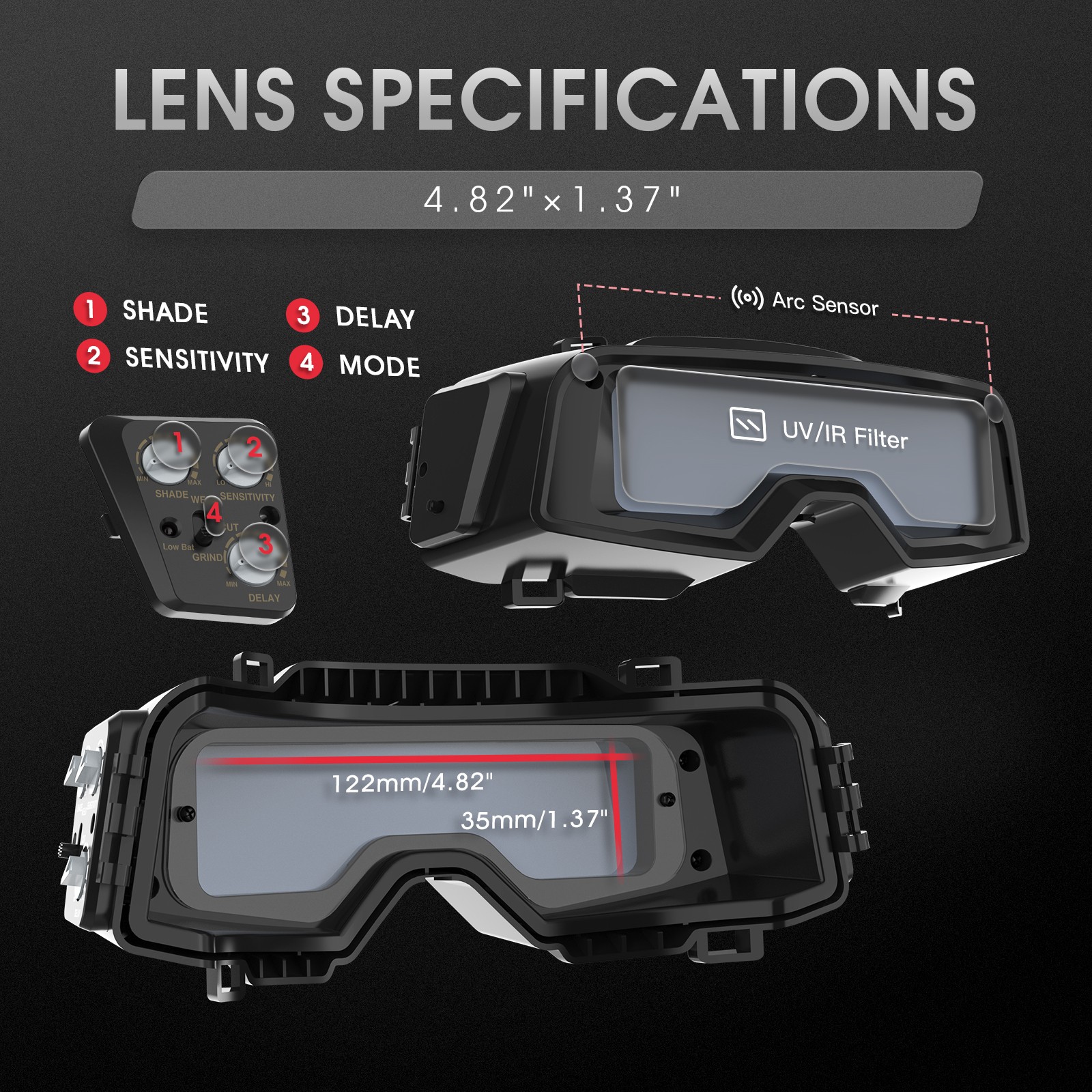 True Color Auto Darkening Welding Goggles Welder Glasses