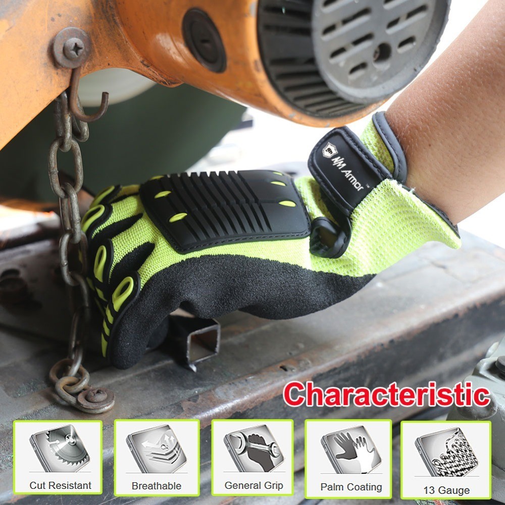 Anti Vibration Protective Work Gloves Cut Resistant High Quality with Oil-proof