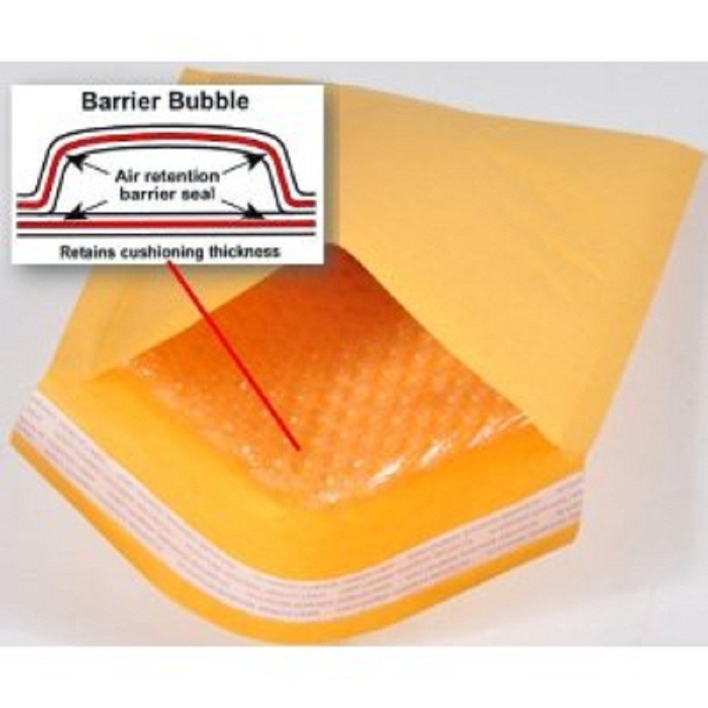 SuperPackage® 500 #000+XL 5 X 7 Kraft Bubble Mailers Padded Envelopes