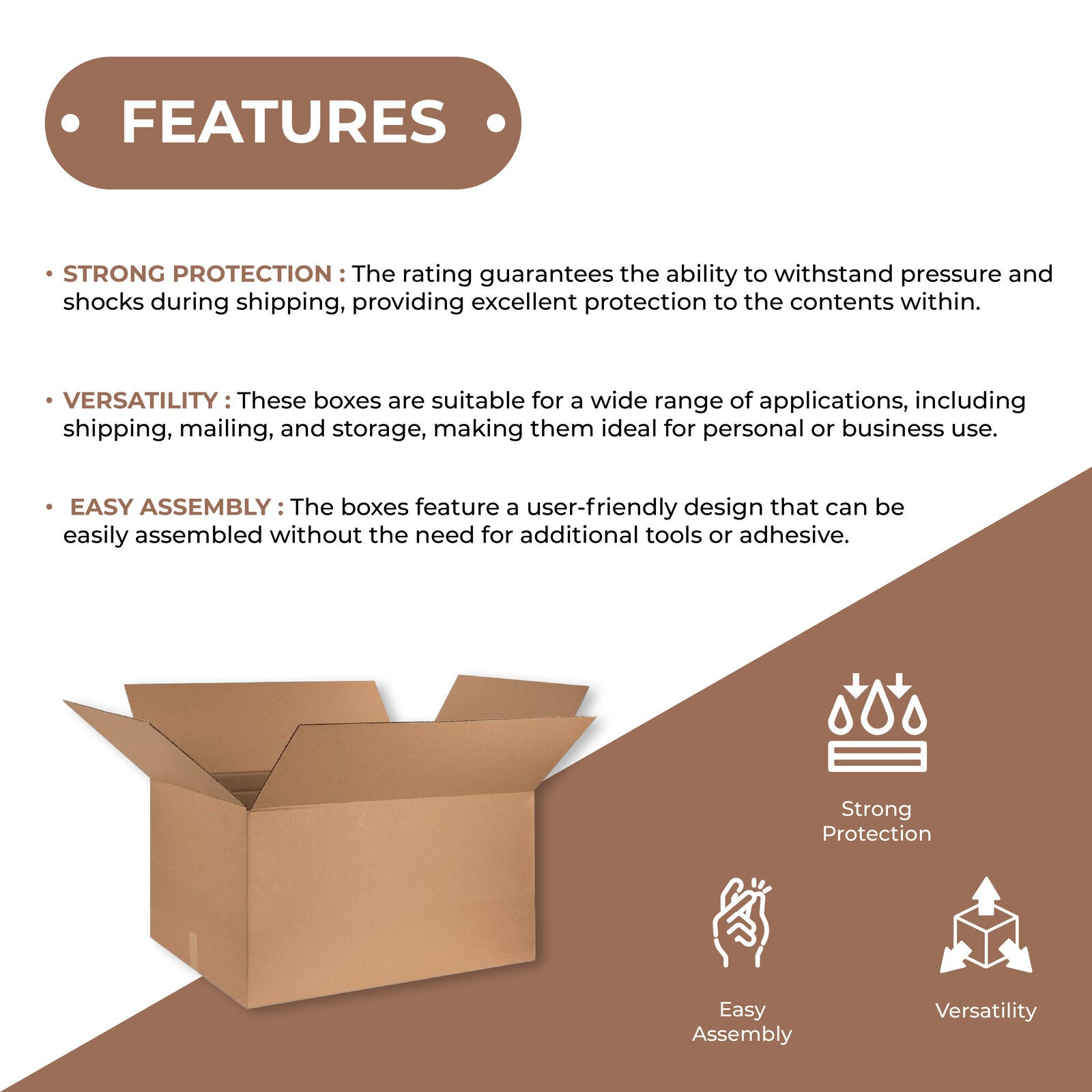 Corrugated Boxes 18 x 10 x 8″ ECT-32 Brown Shipping/Moving/Packing Box 25 Boxes