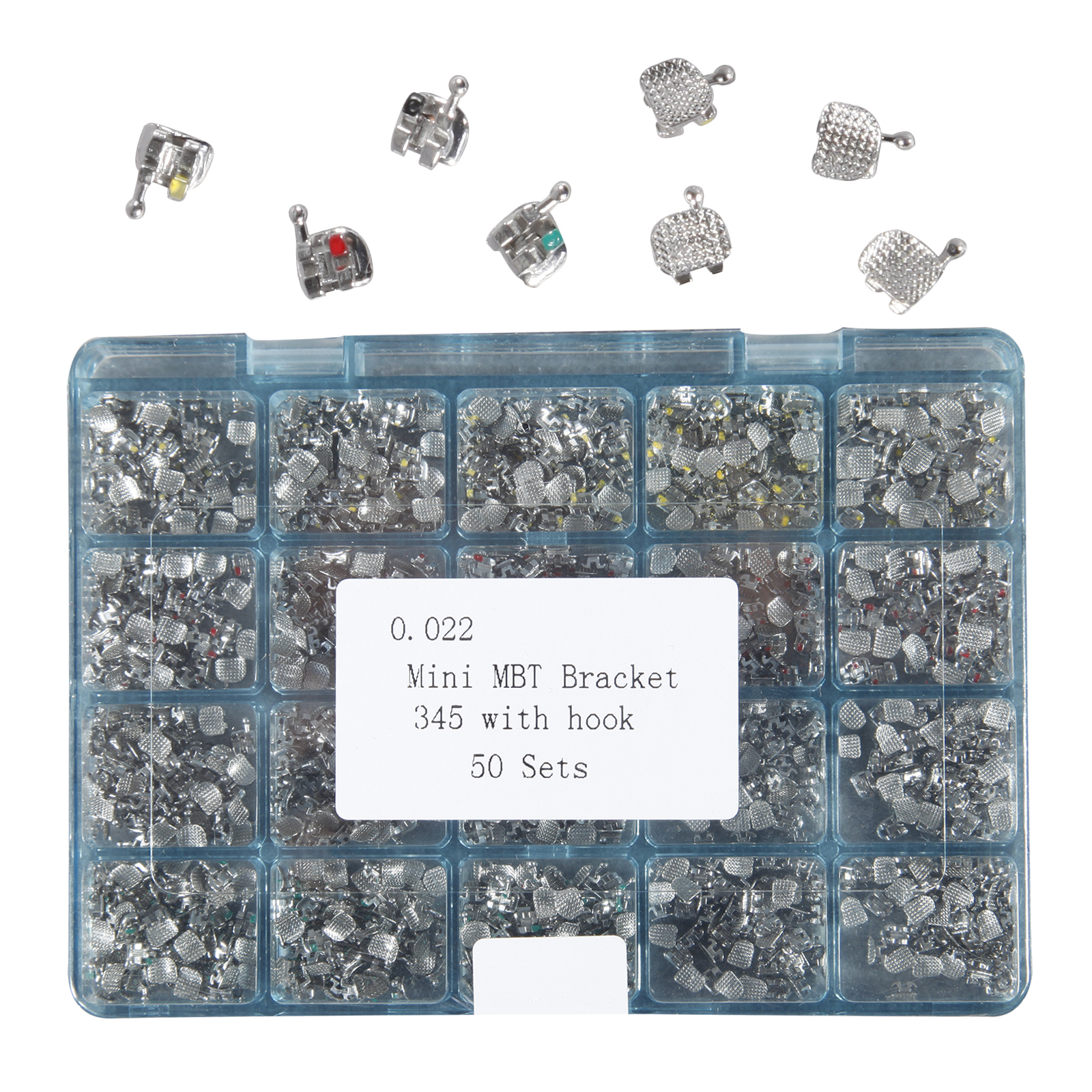 5 Box Dental Metal Orthodontics Brackets Brace MINI MBT.022 345 Hooks 50 set/box