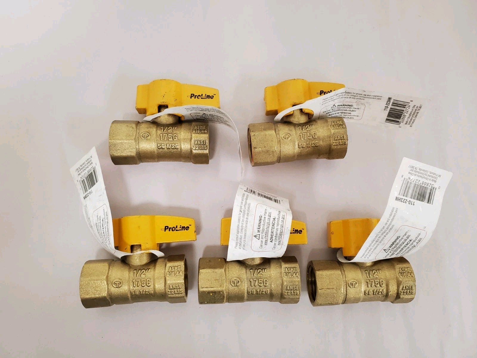 ProLine 1/2 in. Brass FPT 2-Piece Gas Valve (5-Pack) (110-223J5) *FREE SHIPPING*