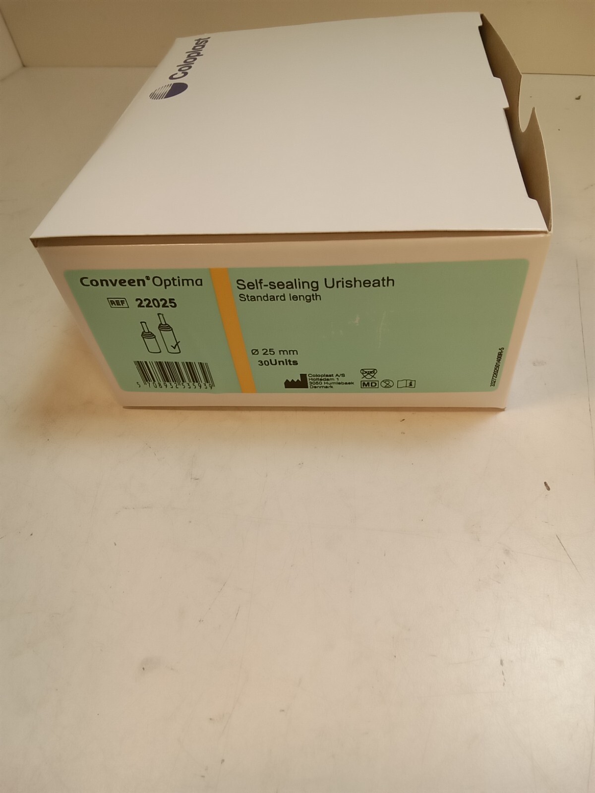 Conveen Optima Self Sealing Urisheath Standard Length 25 mm Ref 22025 box/30 ML1