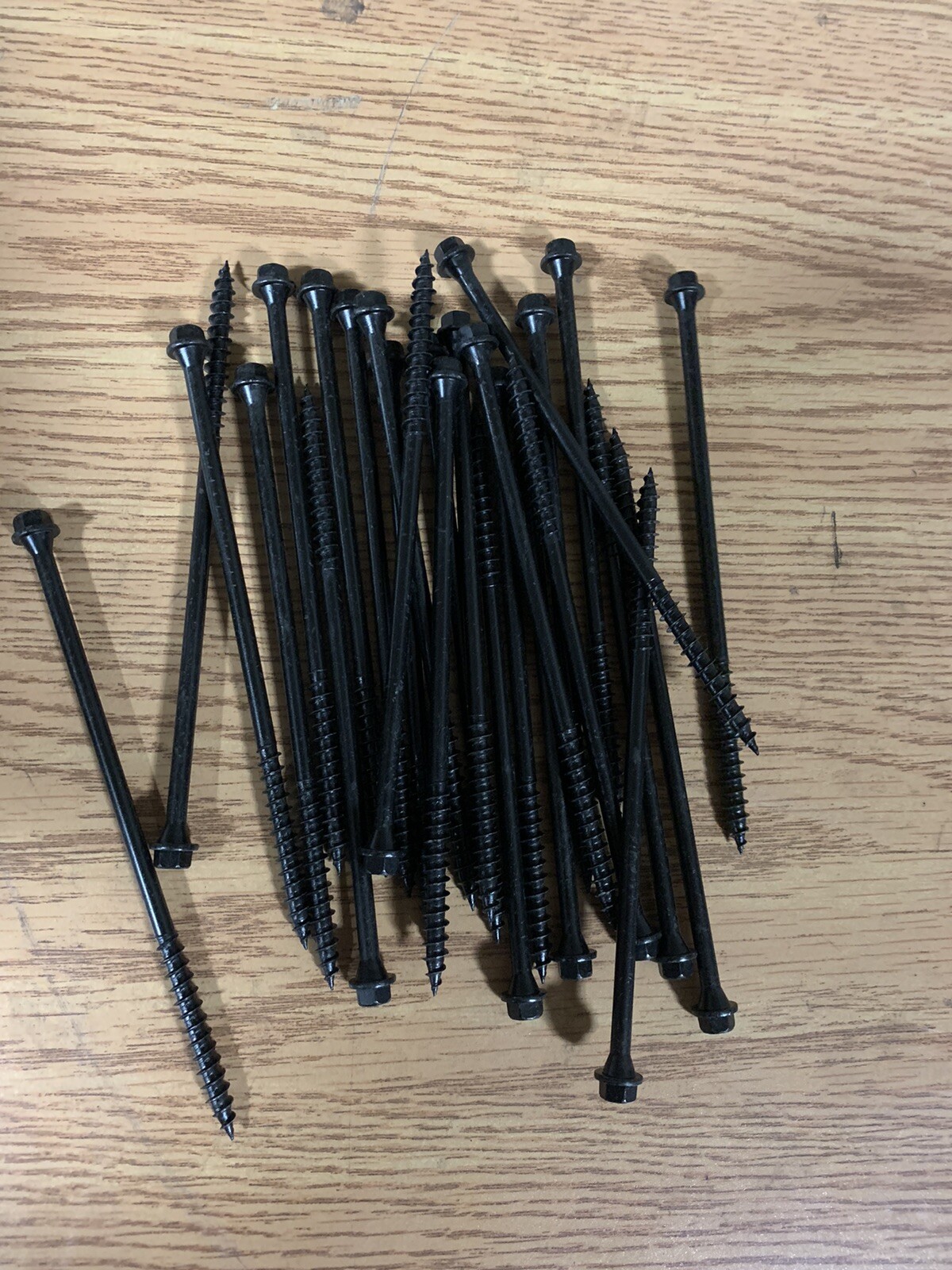 6″ Log Home Screws Log Black Bundle of 25 Wood Hex Head Coated Steel Timber 