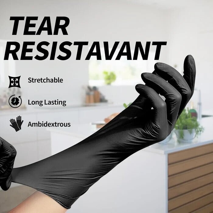 GP Craft Black Nitrile Gloves 5 Mil Disposable Latex-Free 100 Count