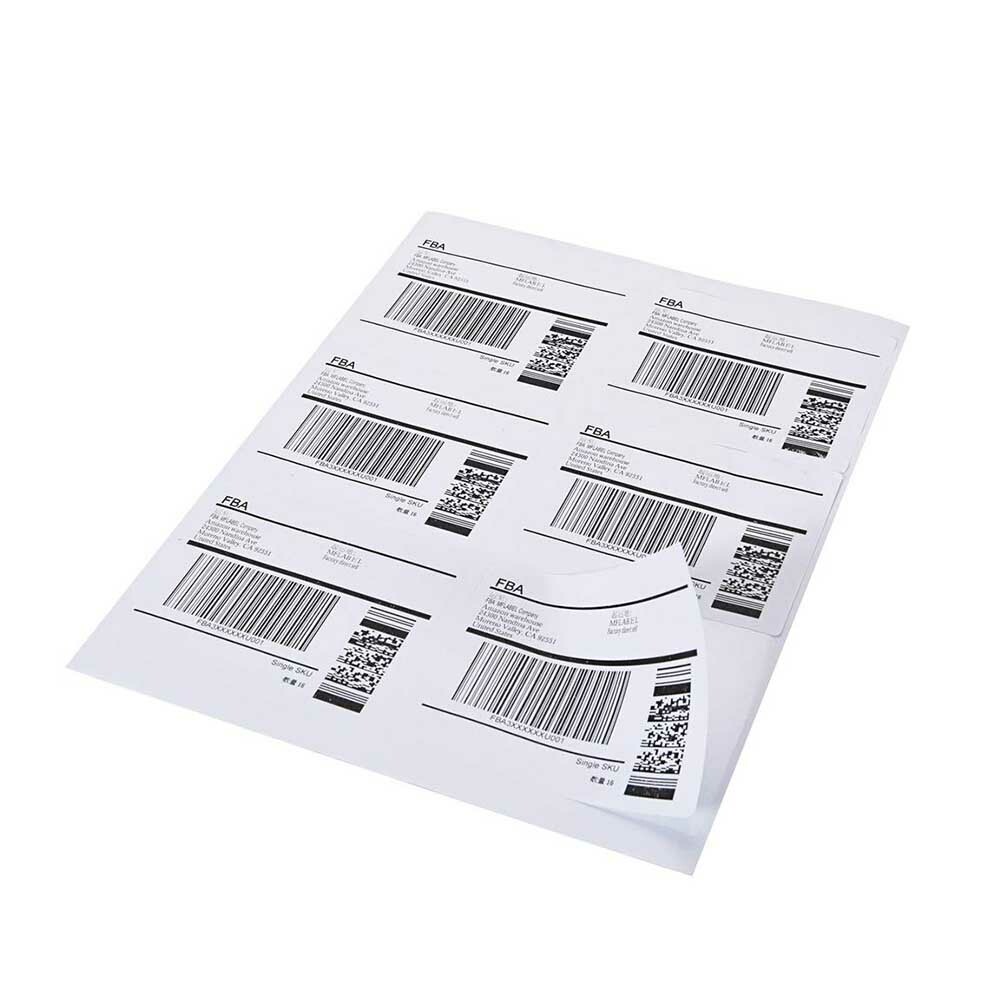 600-60000 4 x 3 1/3 Address Shipping Labels Self Adhesive 6 Up Per Sheet 4×3.33