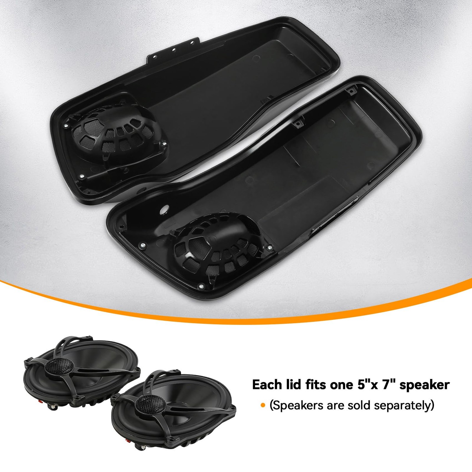 5″ x 7″ Saddlebag Speaker Lids W/Grills Fit for Harley Touring FLT FLHT FLHTCU