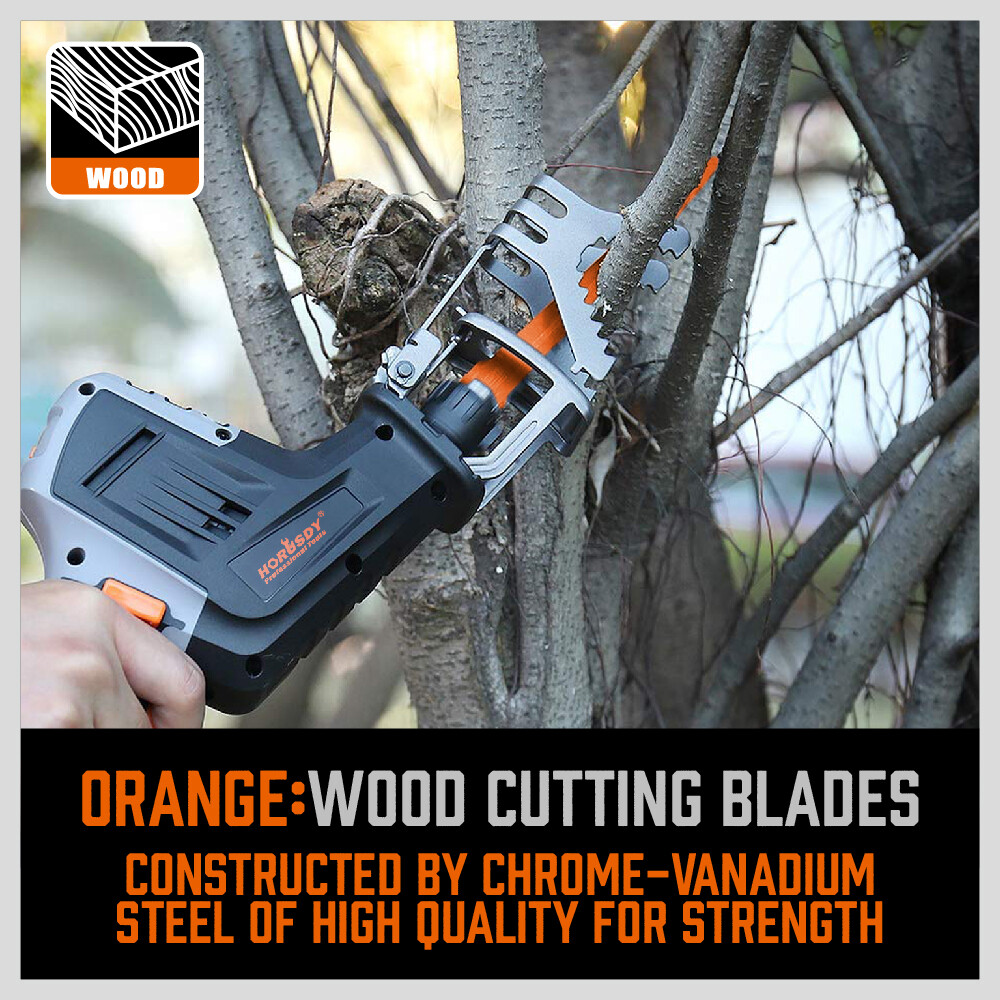 34 PC Reciprocating Saw Blade Set Metal Woodcutting Pruning With Organizer Pouch