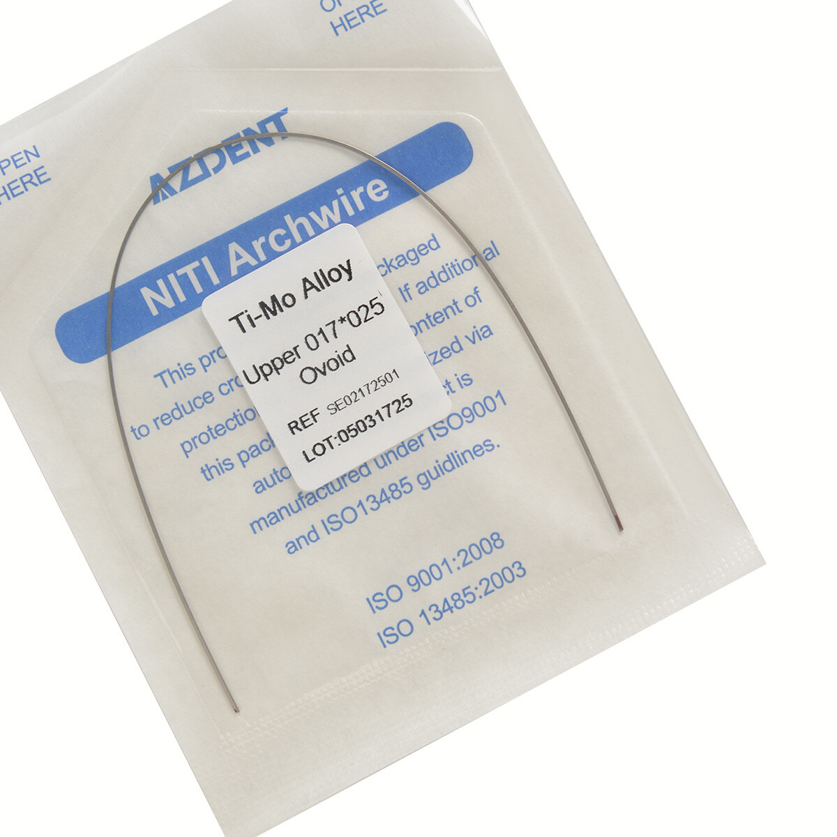 Dental Ortho TMA Titanium Molybdenum Alloy Arch Wires 19*25/17*25 Upper/Lower