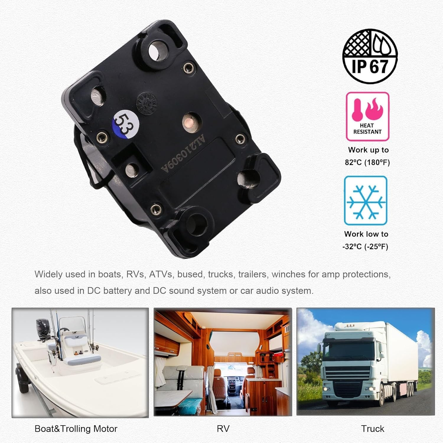 200 Amp Circuit Breaker with Manual Reset 12V48V Dc Waterproof 200A Amp Breakers