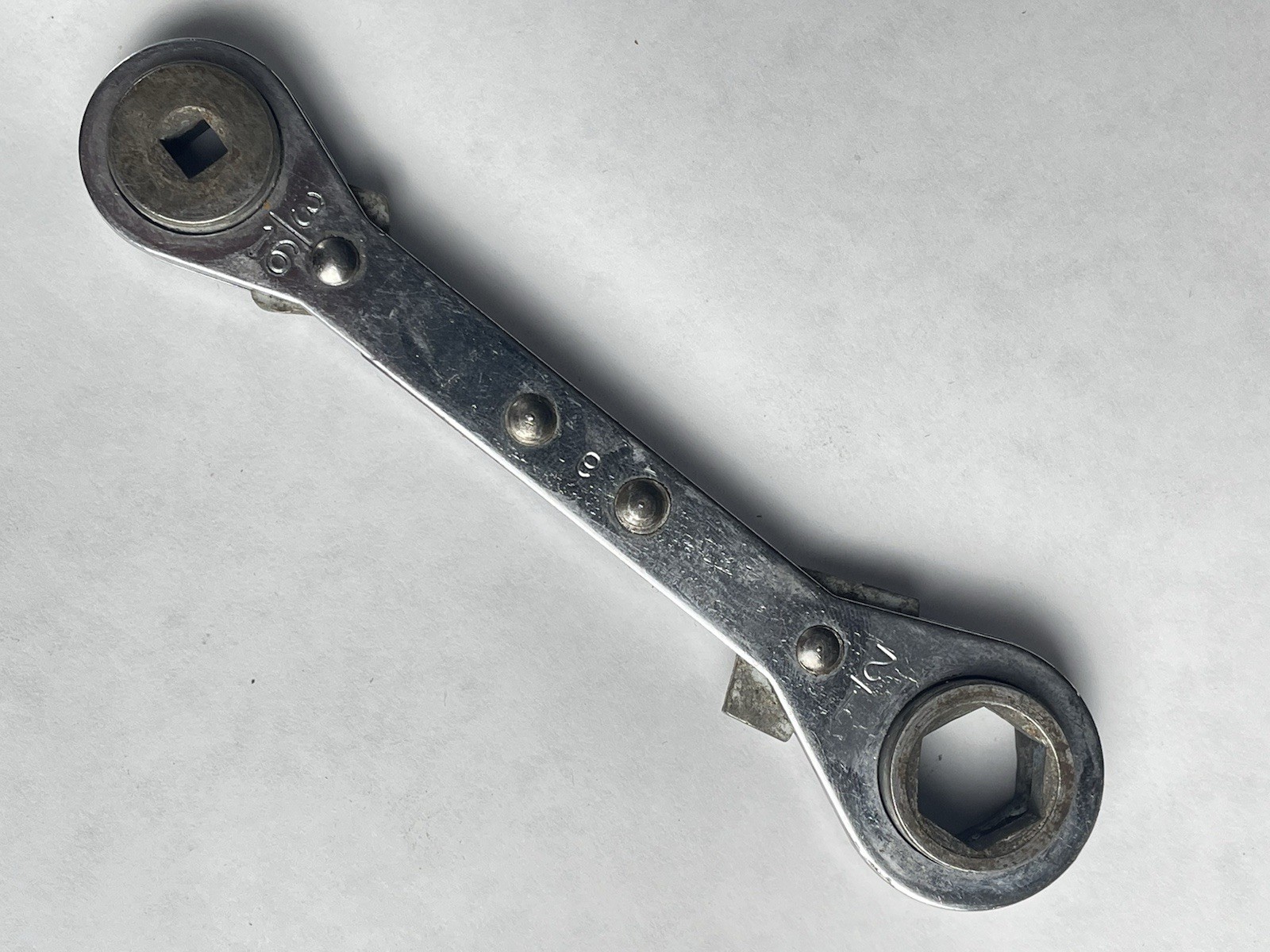 ROBINAIR 10559 1/4-3/16 SQ X 9/16-1/2 6-PT REFRIGERATION RATCHETING WRENCH USA