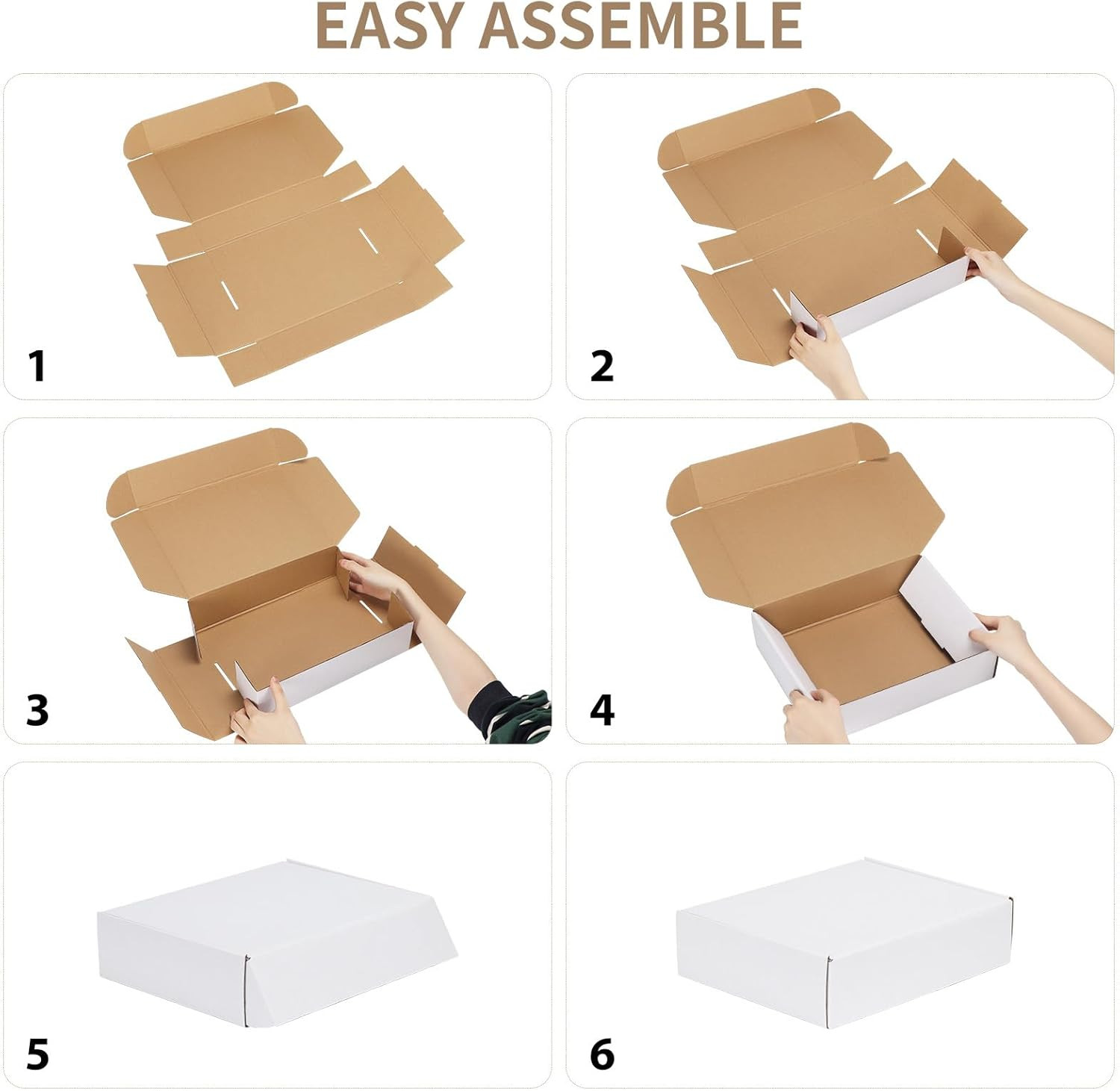 6x4x1 Shipping Boxes Set of 100 – White Corrugated Mailer Boxes