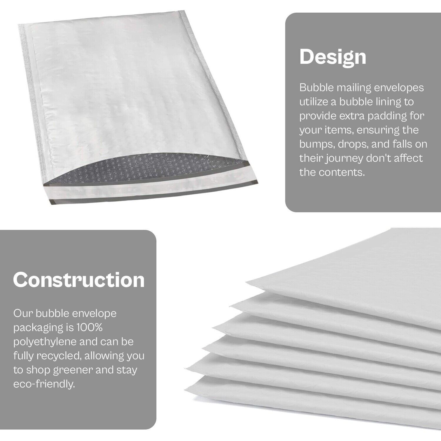 100 #5 Poly Bubble Padded Envelopes Mailers 10.5×16