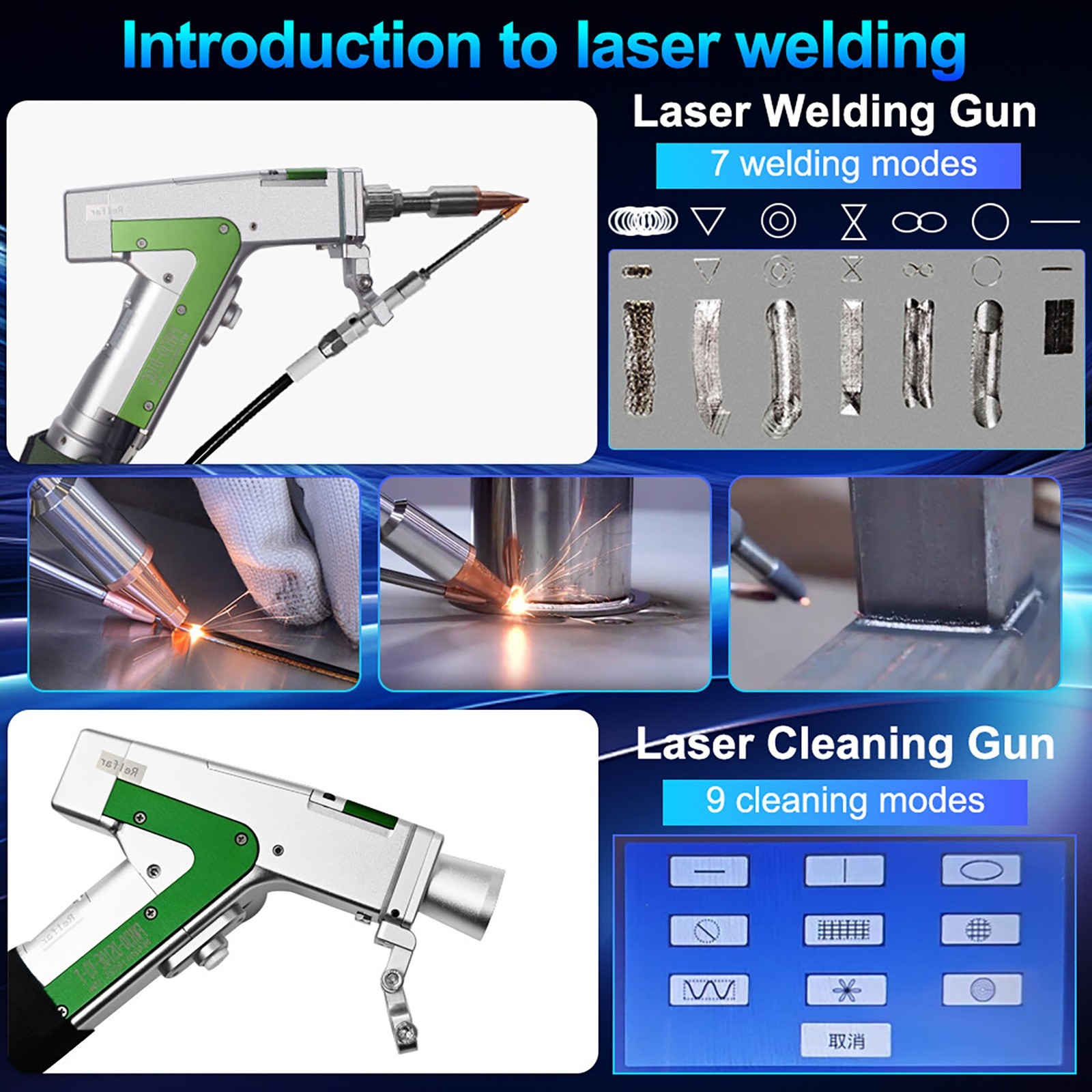 🔥Raycus 3000W Handheld Fiber Laser Welder Cutting Cleaning Machine 4 IN1 Double