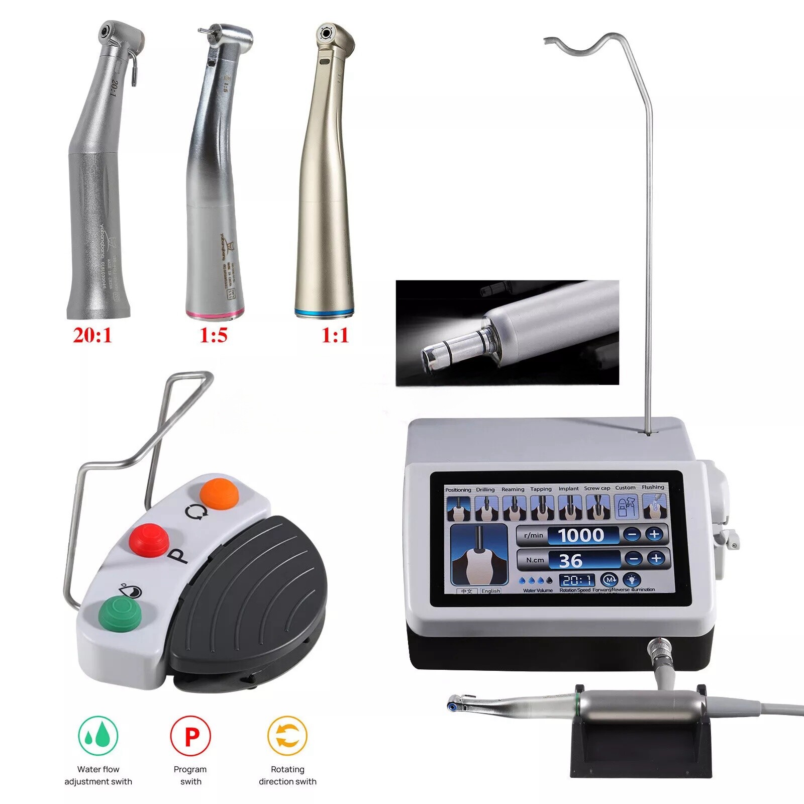 US Dental Implant Motor System 20:1 Handpiece /Brushless Electric Micro Motor st