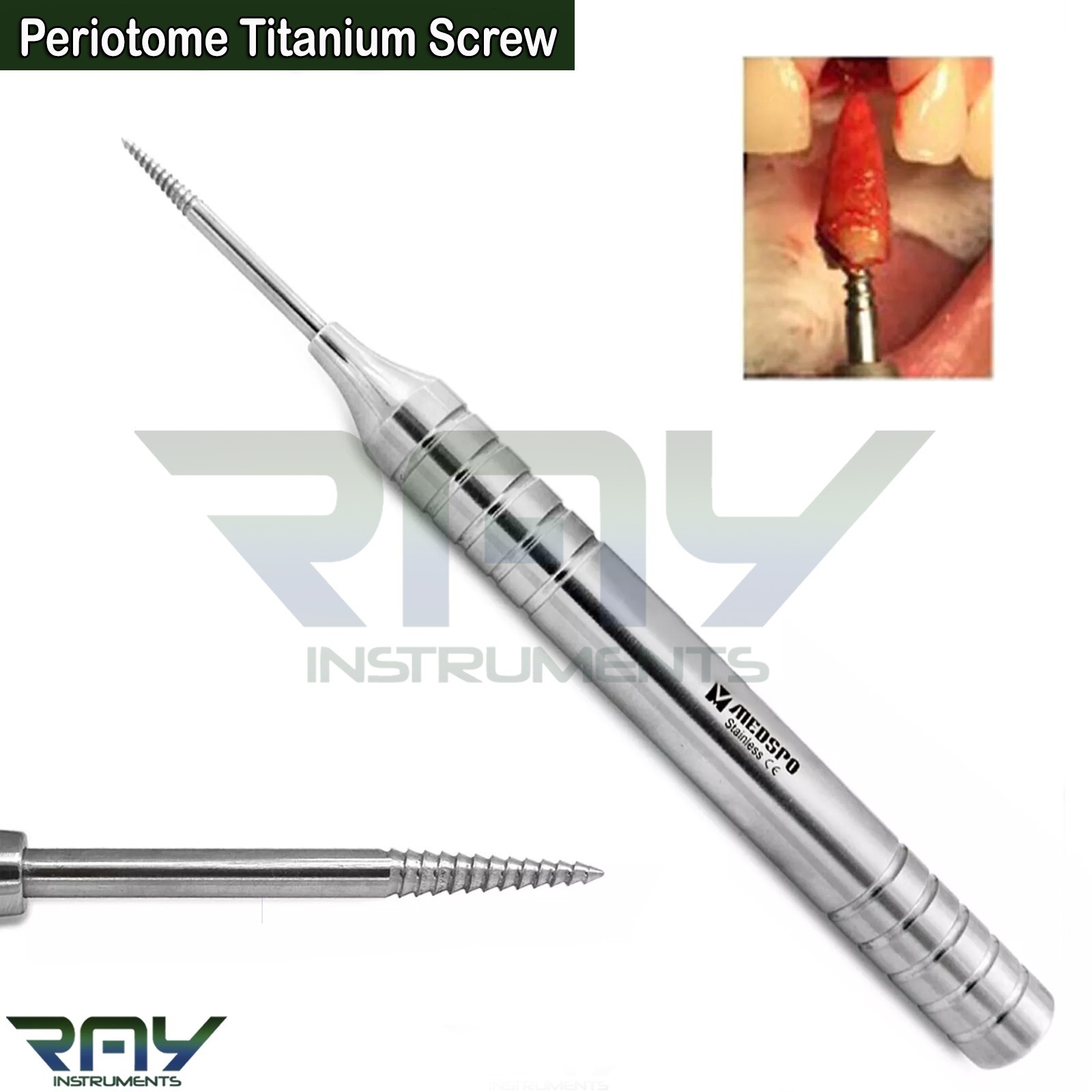 Set Of 3 Dental Periodontal Flex Periotome Titanium Tooth Extraction Instruments